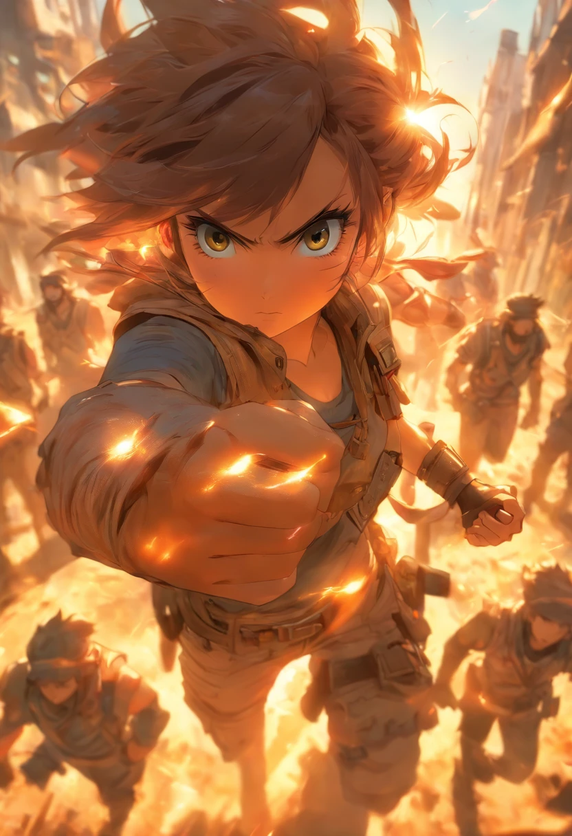foreshortening, profundidade de campo, master part, best quality, um cara sobrevivendo, brown hair, olhos castanhos, cabelos curtos, numa florestaa, bolha de ar, sozinho, Olhando para o Viewer, Wearing post-apocalyptic survivor clothes,sobrevivenciao, luz solar fraca,