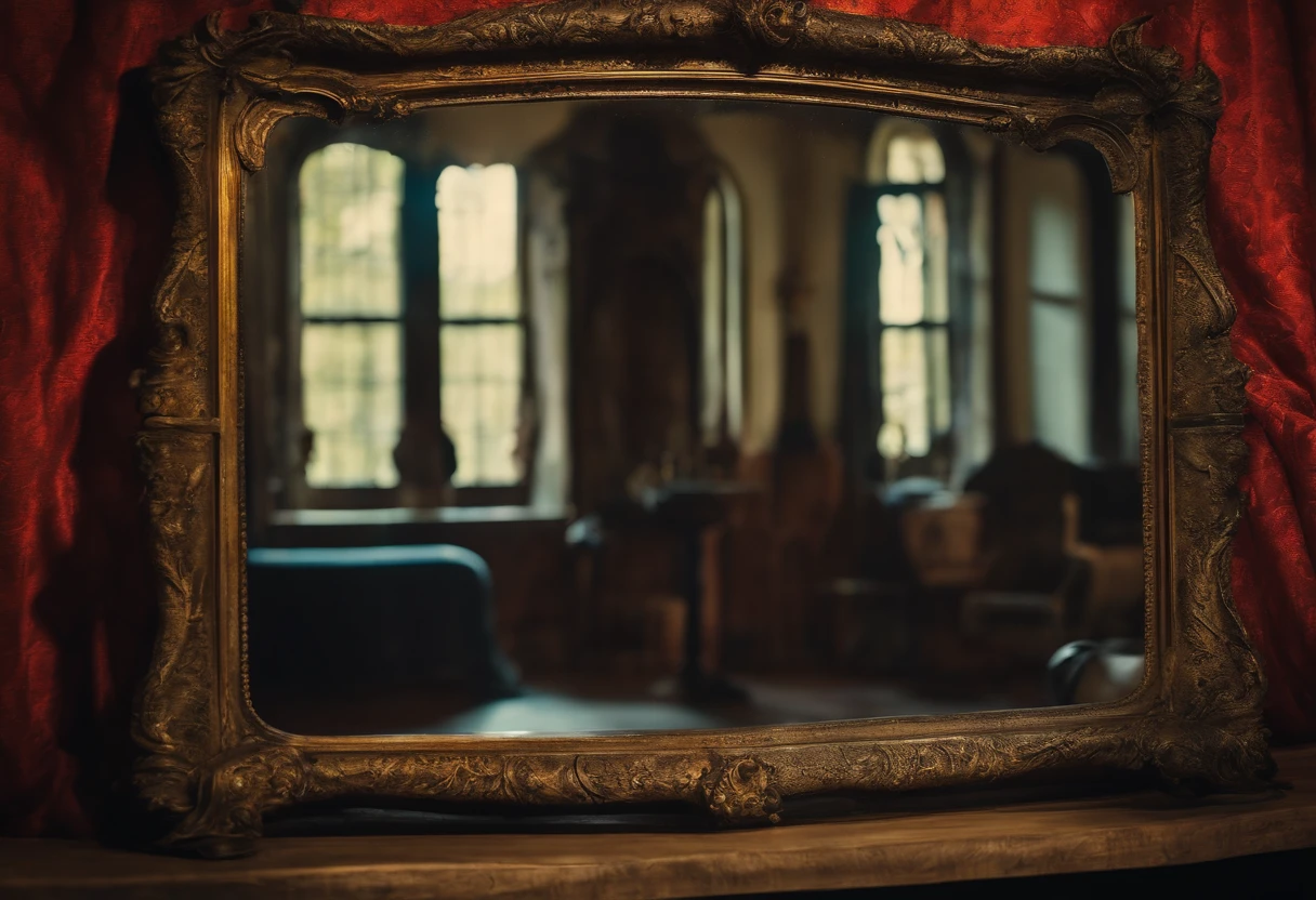 an image of a creepy antique mirror.