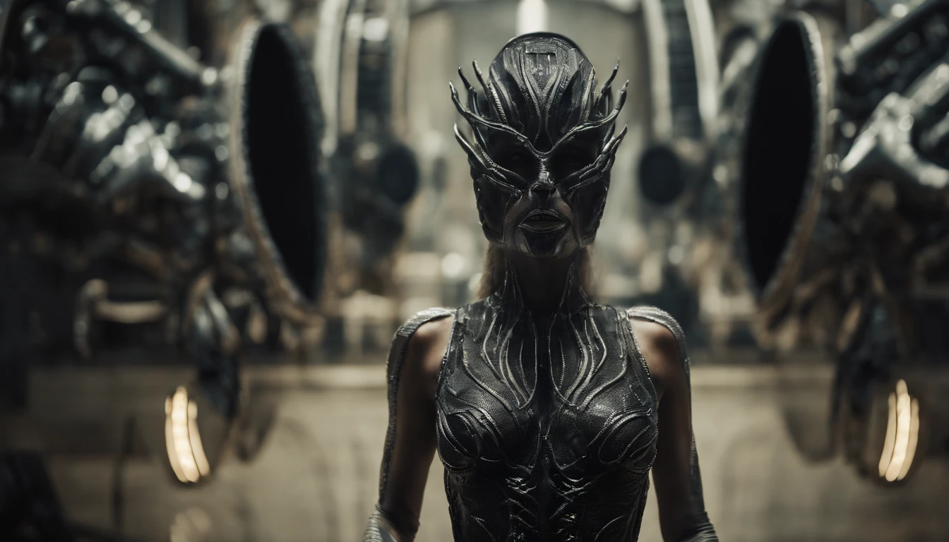 busty, faceless alien woman, /estilo H.G. giger