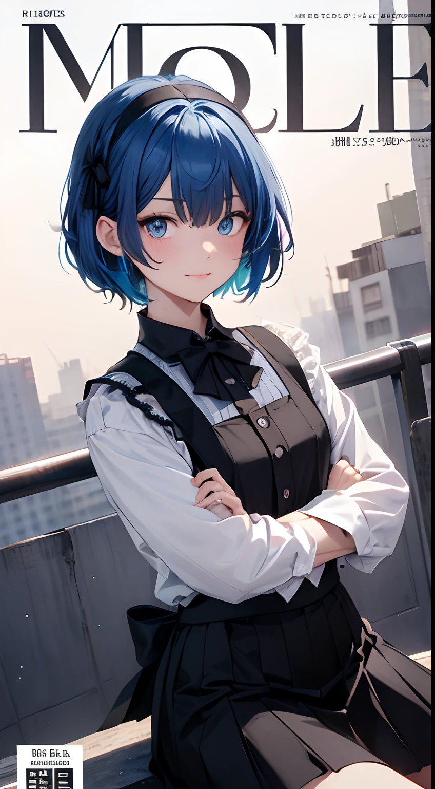The girl is looking forward with a powerful expression that has decided something, Just a little blushing, Hands on chest
