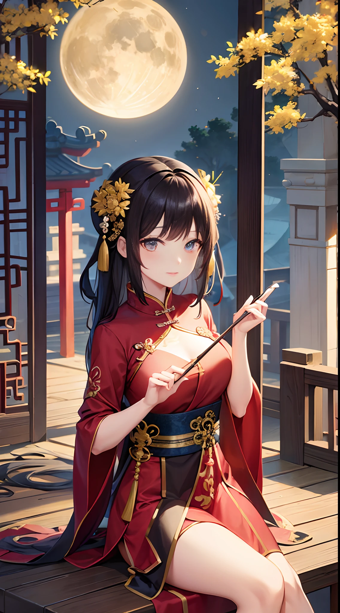 Chinese Ancient Times，a beauty girl，Hanfu，robe