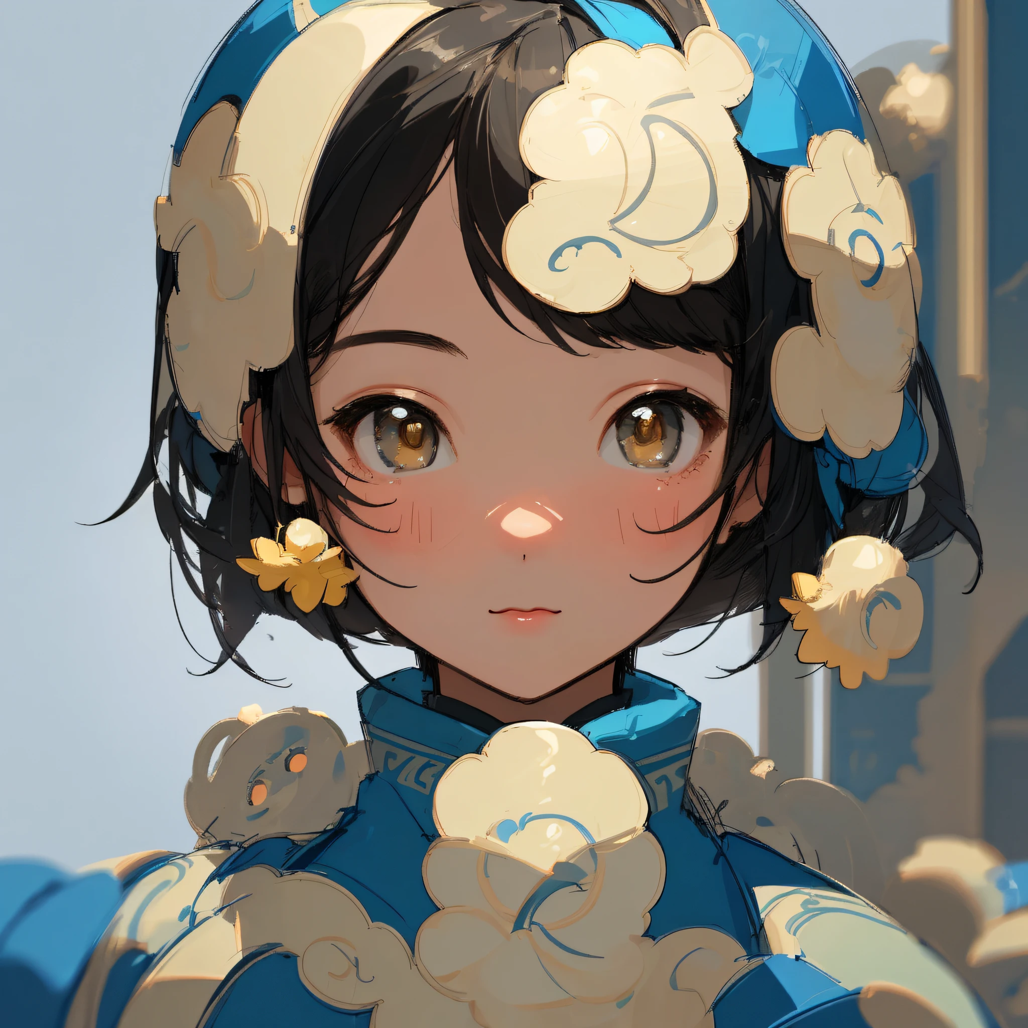 Full face,,Asian girl,bust,slight sideways,