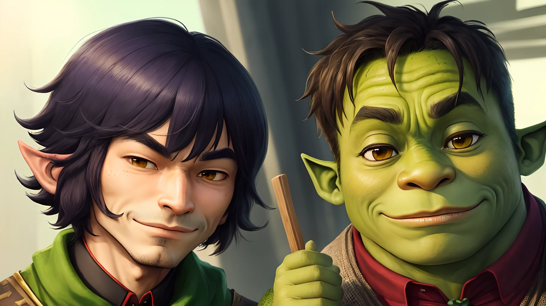 Gojo and sukuna with shrek