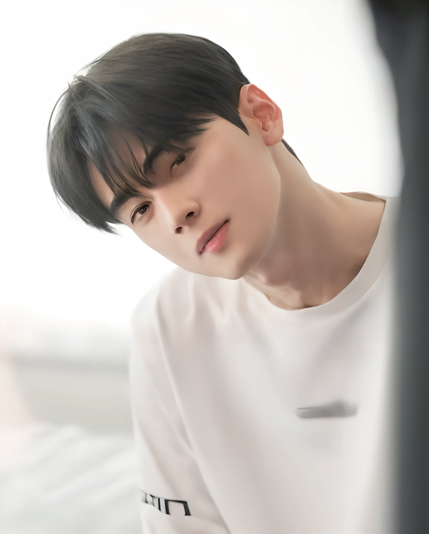 1boy, masterpiece, photorealistic, eunwoo,  black hair, dark brown eyes, handsome, asian boy, sakura