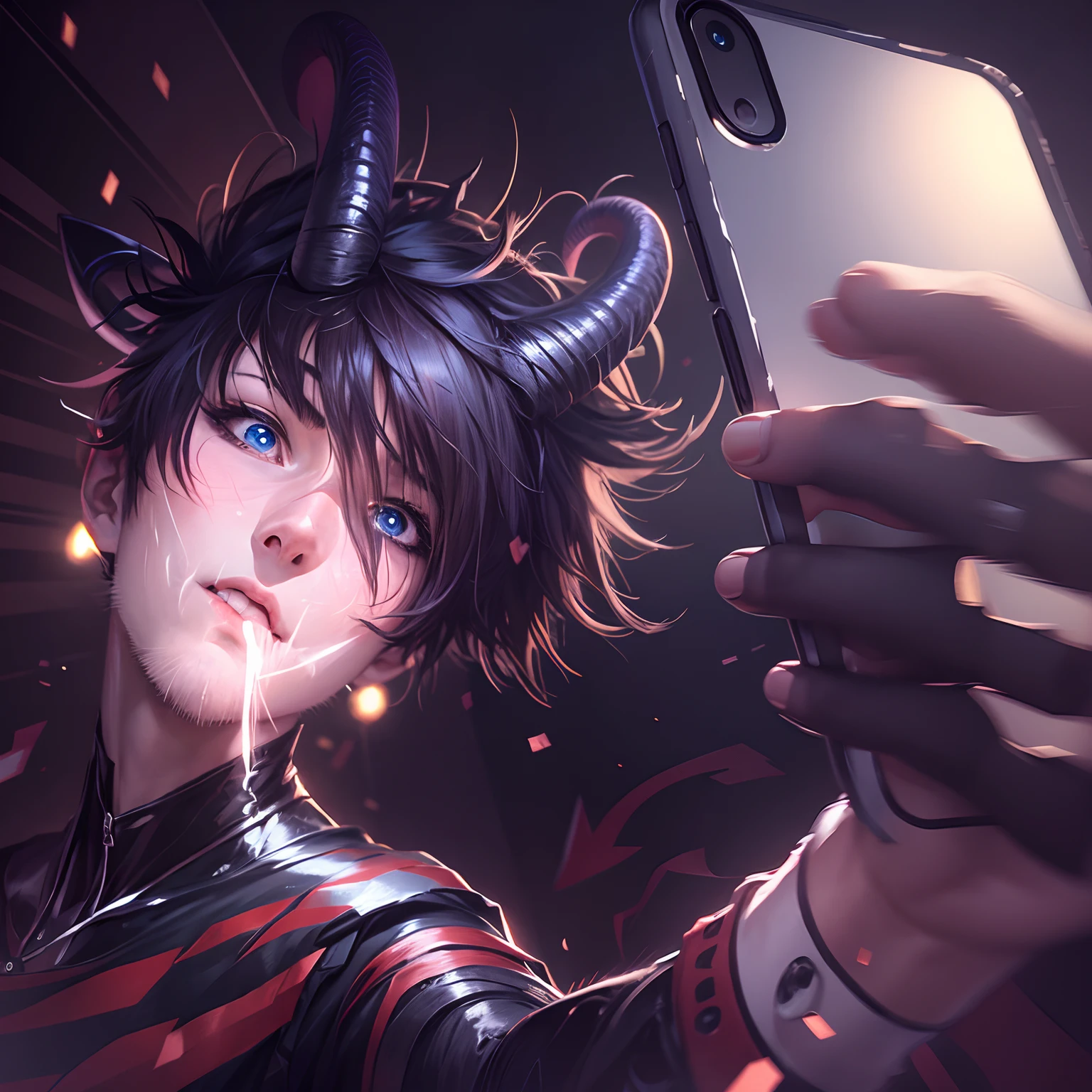 Anime character selfie