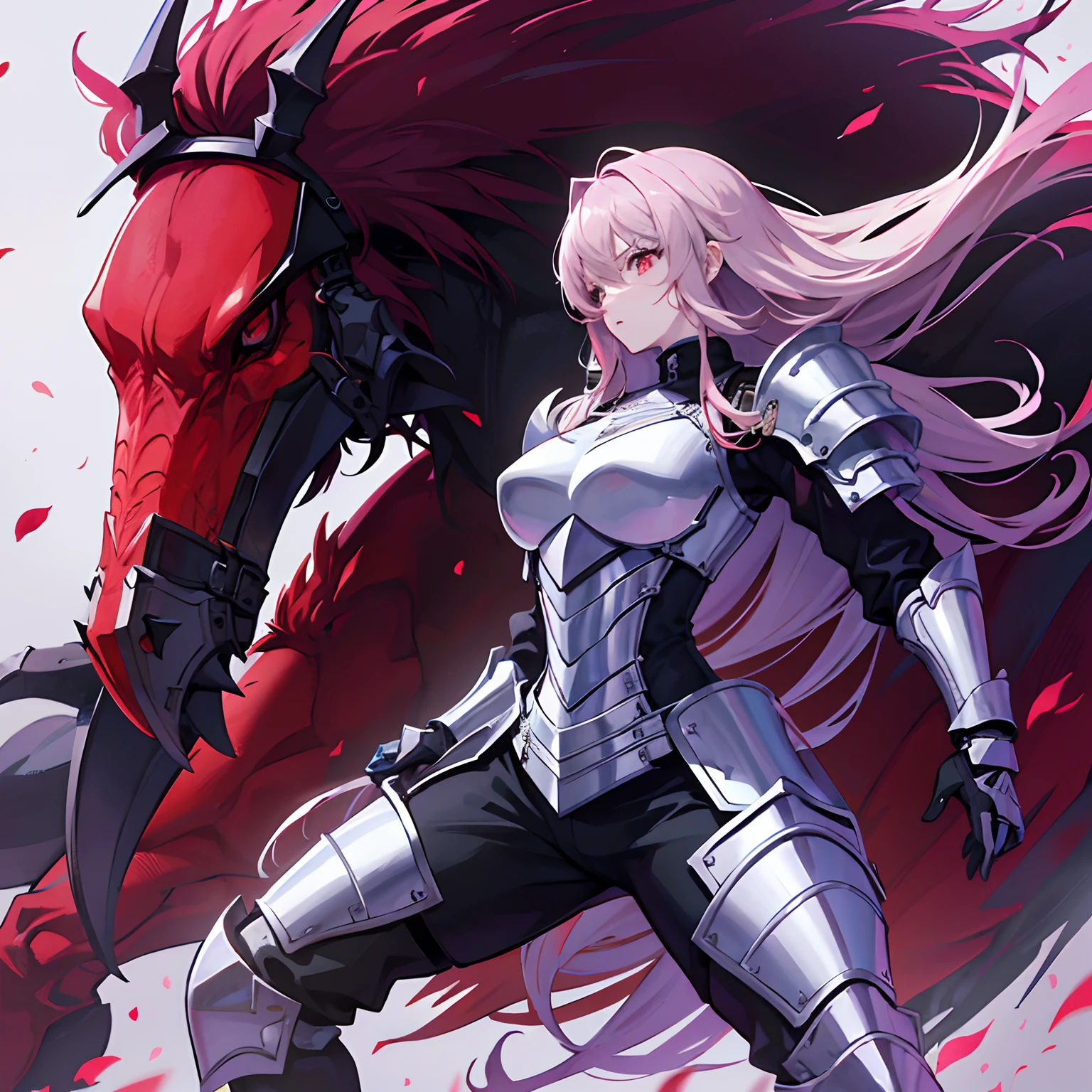 Anime character with a horse-shaped red demon in the background, badass anime 8 k, Grande Ordem do Destino, destino / noite de estadia, Zero dois, Fate Stay Night, estilo anime como destino/noite de estadia, Melhor Anime 4K Konachan Wallpaper, Arte Zerochan, cushart krenz arte chave feminina, de arknights, cavaleiro feminino, Menina da armadura preta e verde, arte chave detalhada do anime