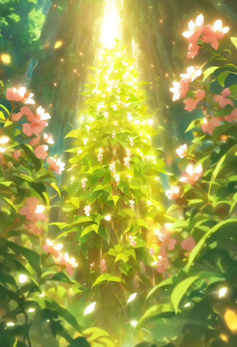 (((Plants blooming))) best quality, ultra-high resolution, 4K detailed CG, master piece,Ireland,sunshine ,Celtic mythology, ((plants blooming)) , Celtic image, aesthetic, centered on screen