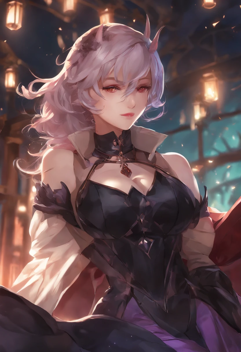 Anime - imagem de estilo de uma mulher, cushart krenz arte chave feminina, badass anime 8 k, shalltear bloodfallen, female action anime girl, vestindo armadura roxa escura, destino / noite de estadia, Impacto de Ayaka Genshin, arte oficial altamente detalhada, arte oficial do personagem, estilo anime como destino/noite de estadia