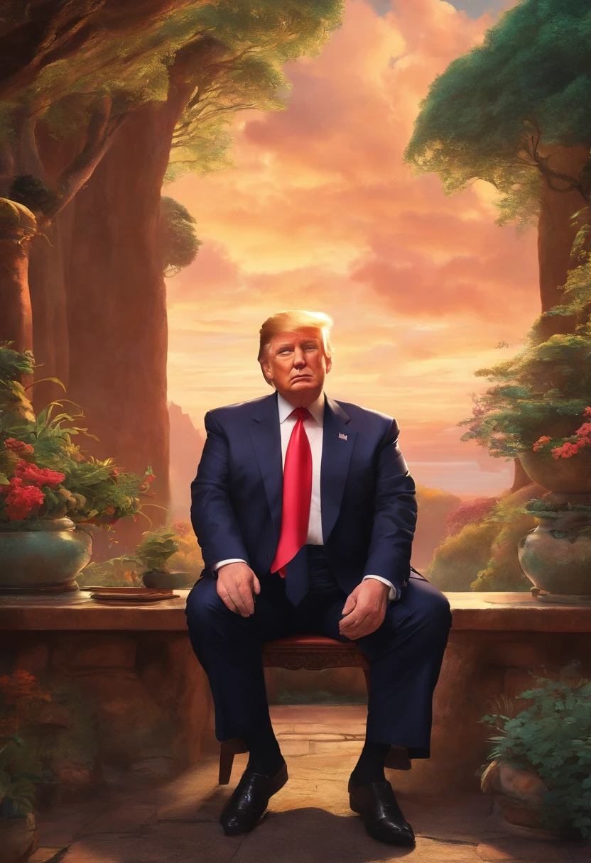 Donald Trump with ghibli style animation