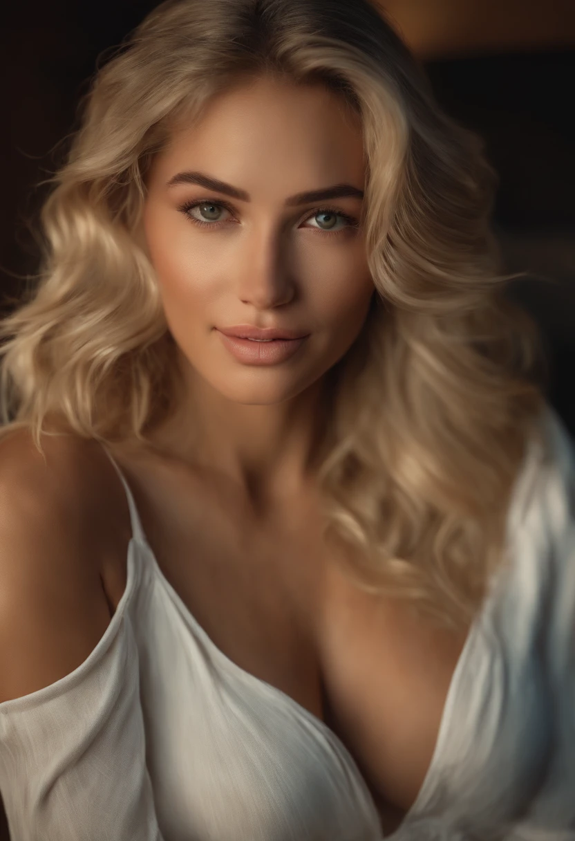 (Mikayla Demaiter) Obra maestra, solamente, 1persona, A single character, aislado, hermosa chica rubia, rubio, SFW, muy detallado, Dramatic lighting, tendencias de arte digital en Artstation 8k HD detalladas realistas, Detallado, textura de la piel, Super detailed, textura realista de la piel, Armadura, La mejor calidad, super high res, (Fidelidad: 1.4), High resolution, Detallado, Foto RAW, sharp re, Profundidad de campo f0.9, nikon d850 film stock photograph 4 kodak portra 400 camera f1.6 lens rich colors hyper realistic lifelike texture dramatic lighting unrealengine trending on artstation cinestill 800, foco nítido, Arafed mujer rubia en el dormitorio con bikini, (Bikini Top), (Bikini negro), (braguita de bikini), (Braguita de bikini rosa pastel). de la cabeza a los pies, Toma de cuerpo completo.