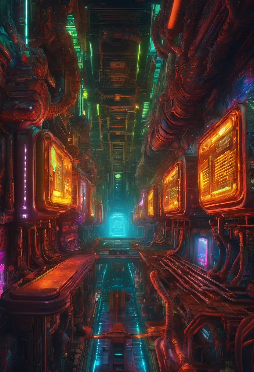 giger, biomechanic, surreal, lovecraftian,tentacles spaceship interior corridor