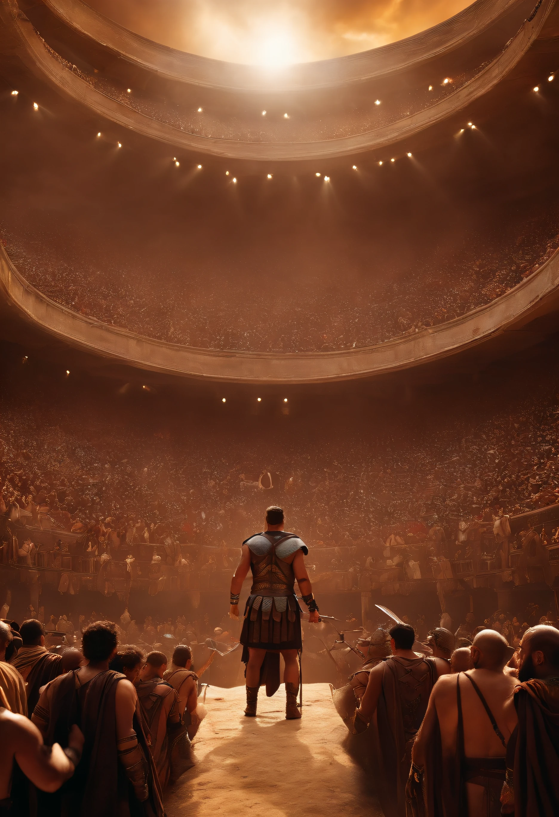 Gladiator and crowd in the arena