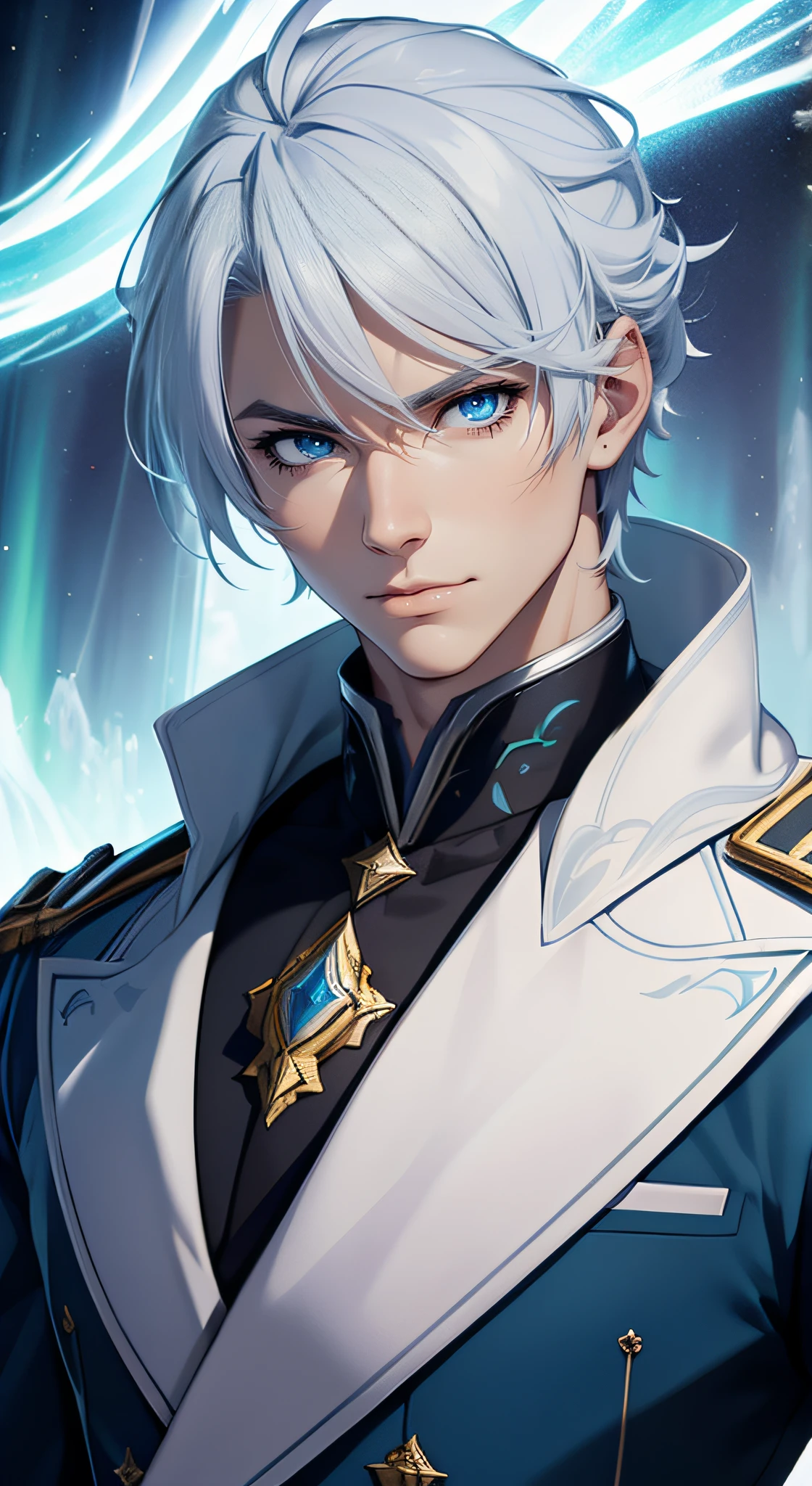 realistic male face, realistic anime eyes