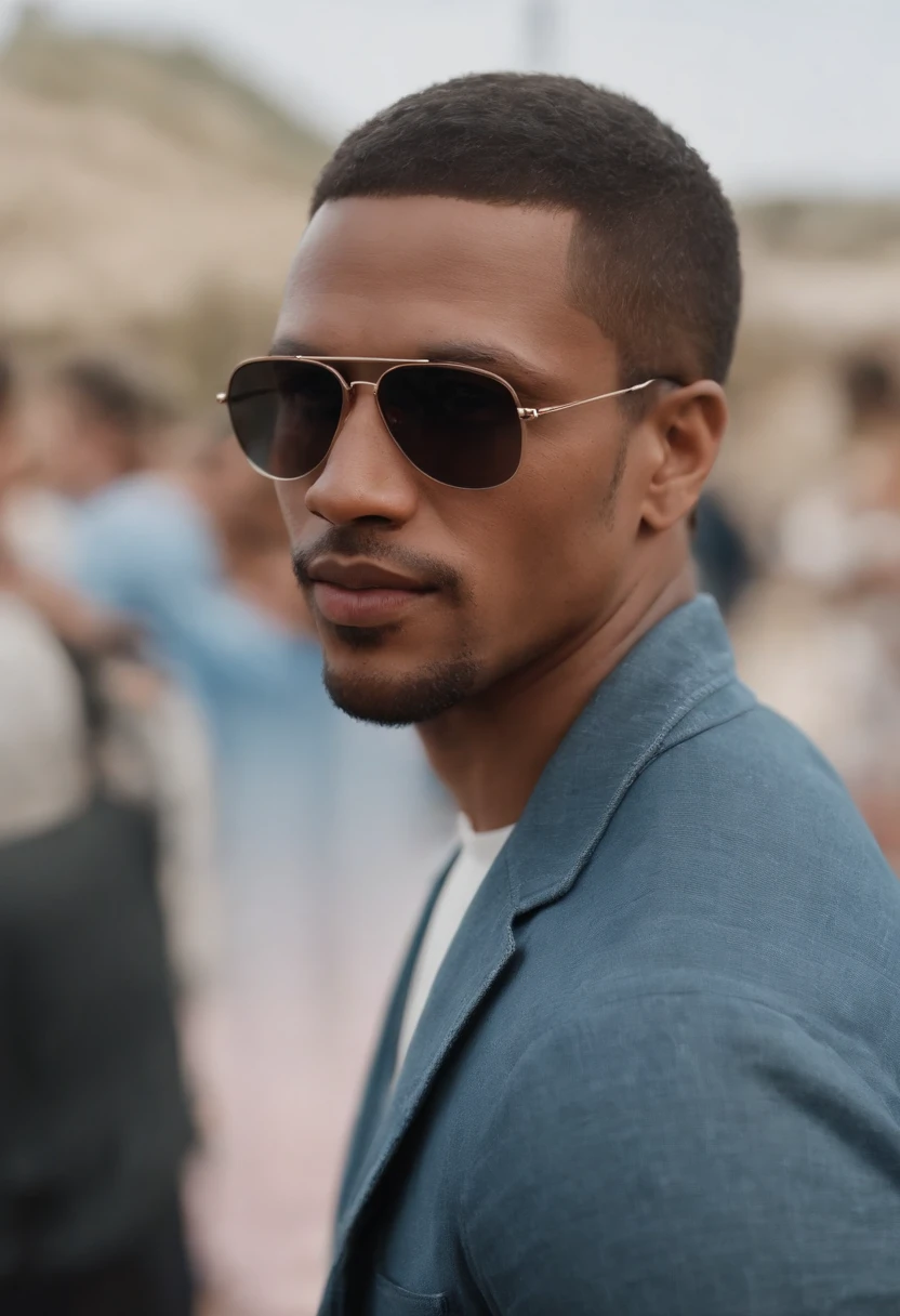 CJ ((Carl Johnson))、GTA San Andreas、realista、usando regata branca、((cabelo pintado de rosa))、sunglasses、estiloso、intimidador. 4k、alta qualidade、muito detalhado、fotografia profisional、Relusgente、Filtro que destaca pele negra. great quality image、((looking-into-camera))、reluzente、Blurred behind、hiper-realismo.