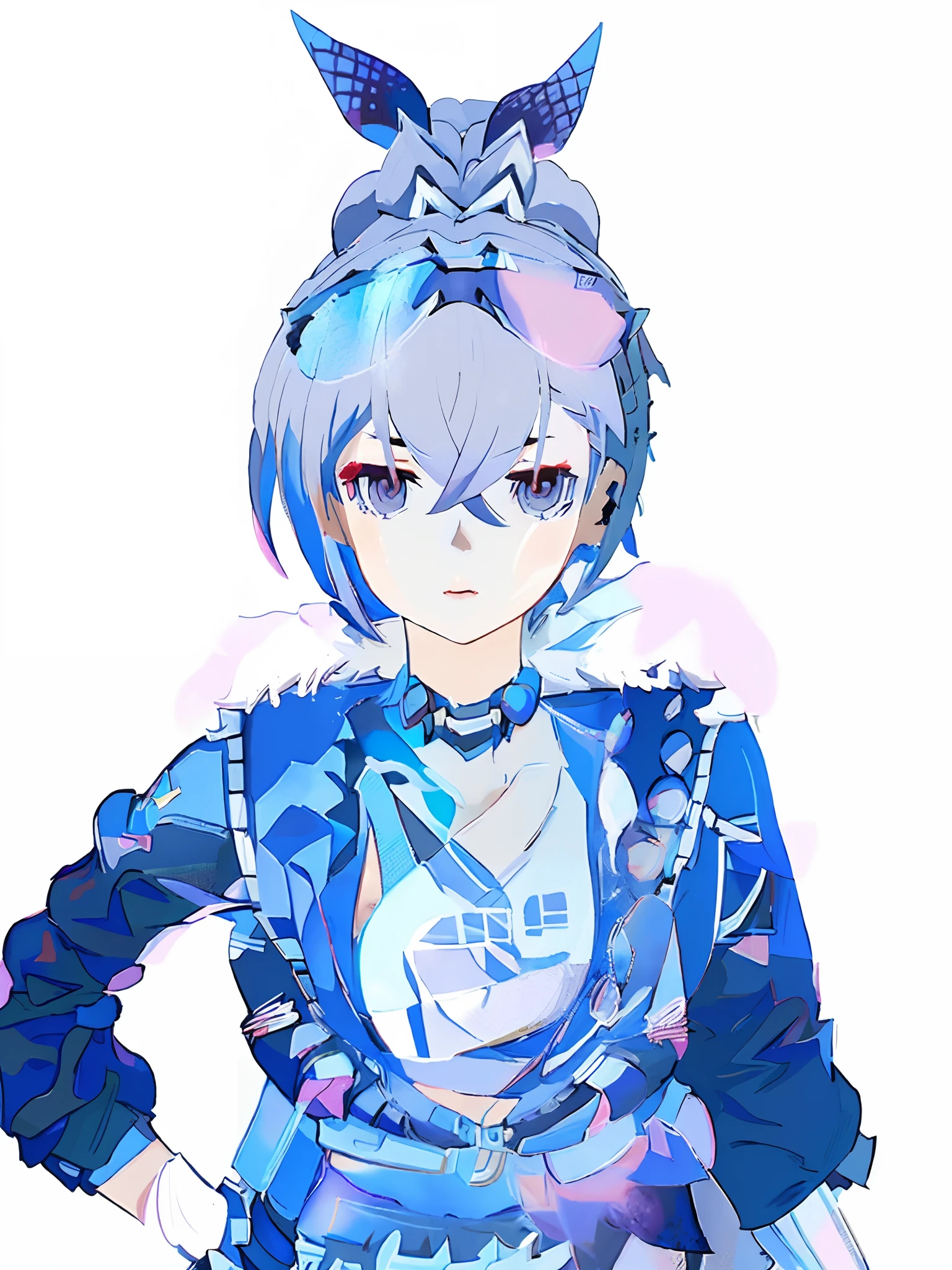Anime - drawings and necklaces in women's style, 2 d anime style, Anime moe art style, made with anime painter studio, drawn in anime painter studio, in an anime style, anime style character, Anime Stylization, half-body portrait, 2d portrait, flat anime style shading, Anime figure, In anime style, unknown artstyle,nipple play《Honkai Star Dome Railway》role,《Honkai III》Game style,《Honkai Star Dome Railway》,Bronia