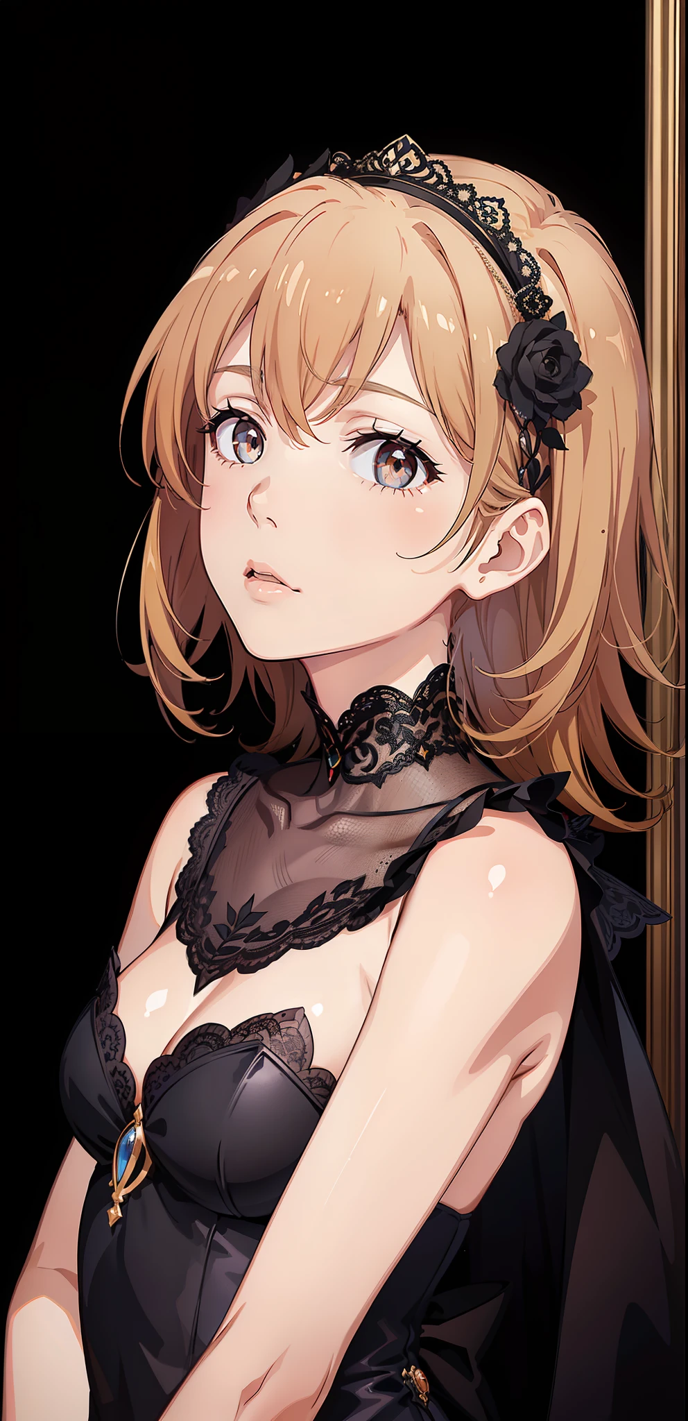 (best quality,4k,8k,highres,masterpiece:1.2), ultra-detailed, realistic:1.37, portraits, black dress, perfect anatomy, isshiki iroha, yuigahama yui, 2 girls, only females, detailed eyes, detailed lips, long eyelashes, beautiful face, natural beauty, intense expression, elegant posture, sensual, dark atmosphere, soft lighting, vivid colors, smooth skin, shiny hair, flowing dress, delicate features.