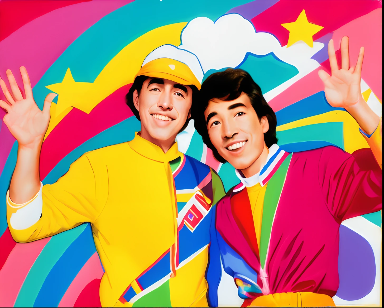 Peace sign in the style of Peter max