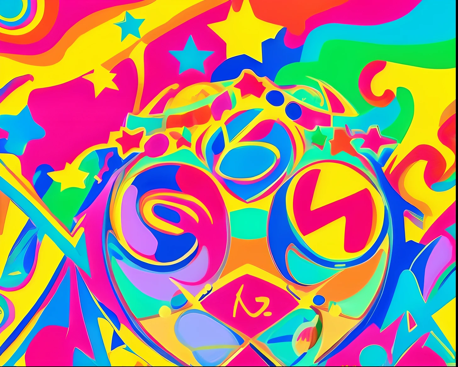 Peace sign in the style of Peter max