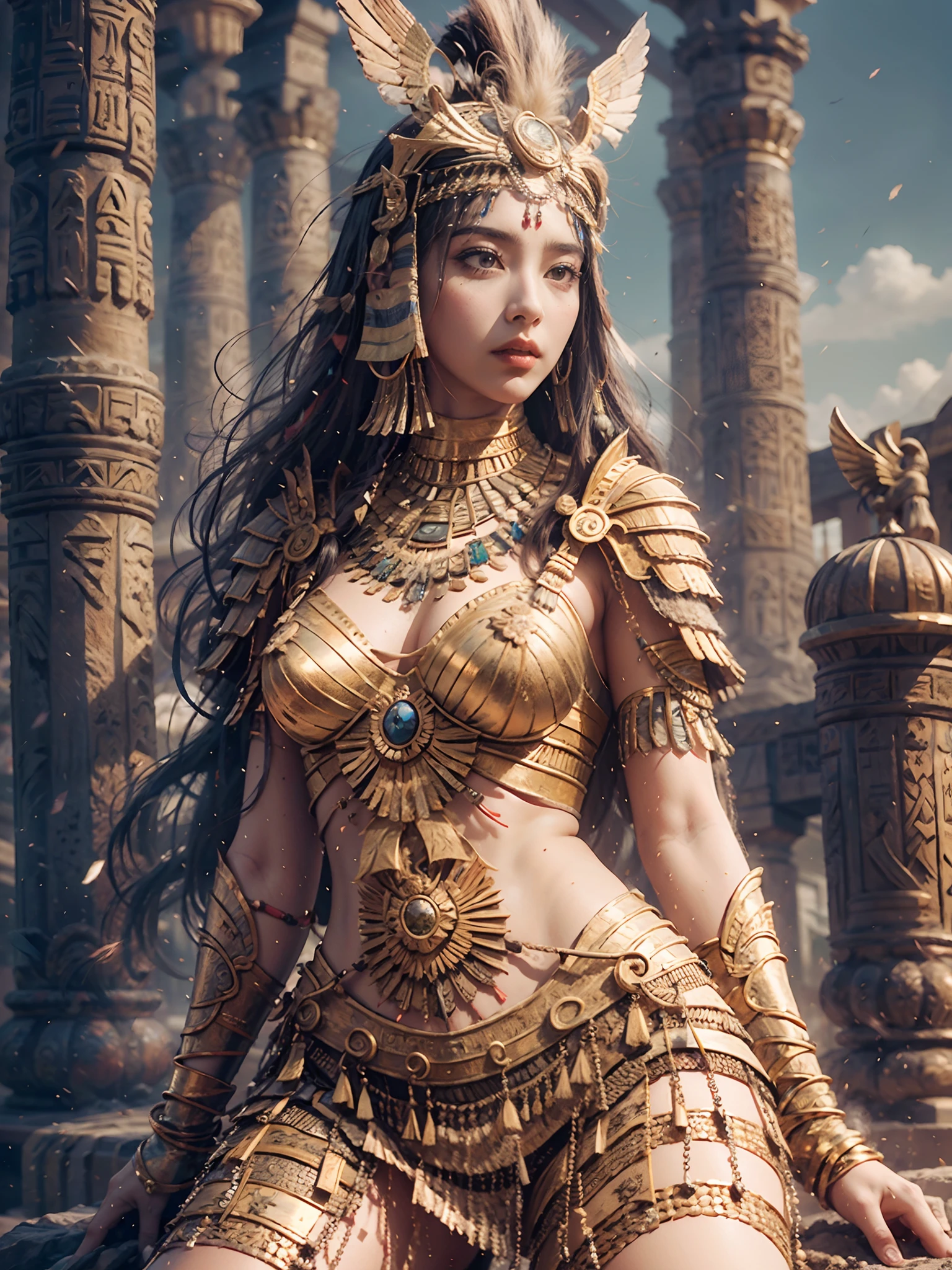 cleopatra in ancient egyptian under garments, ultra realistic, 4k resolution --auto --s2