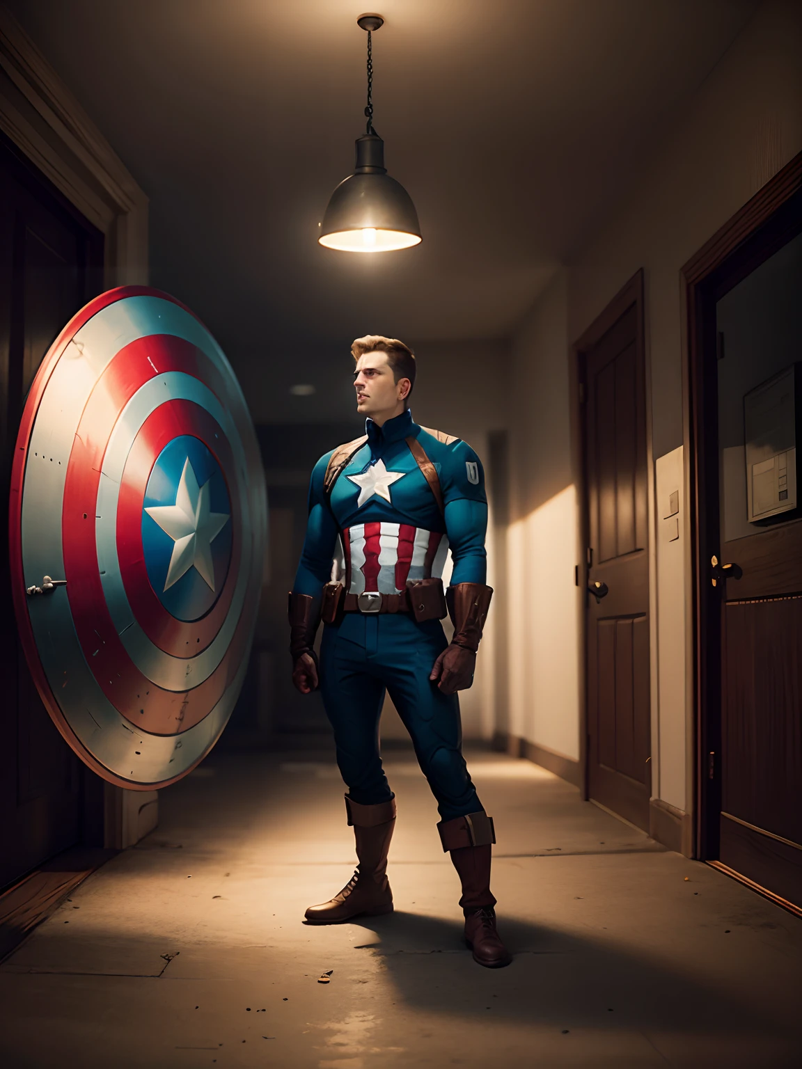 Captain America with his shield