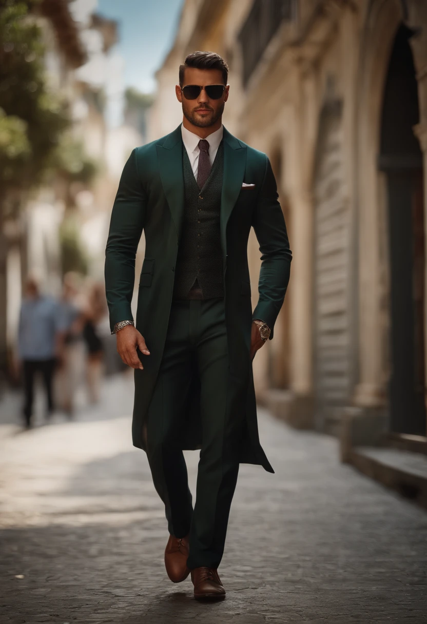 Homem brasileiro bonito, 27 anos, 171 de altura, 96 quilos, 1% de gordura, corpo simetricamente musculoso perfeito, peito musculoso, Beautiful oval and symmetrical face, cabelo curto, Head-to-toe open-plan image. vestido casualmente, Strolling in Calsadão de Ipanema, foto, obra-prima, realista, realismo, fotorrealismo, alto contraste, Trending photorealistic digital art in Artstation 8k HD high definition detailed realistic, detalhado, textura da pele, hiper detalhado, textura de pele realista, armadura, melhor qualidade, ultra alta res, (fotorrealista: 1.4),, alta resolução, detalhado, foto crua, Sharp Re, by Lee Jeffries Nikon D850 film Stock Photography 4 Kodak Portra 400 camera F1.6 Lens Rich Colors Hyper Realistic Texture Dramatic Texture UnrealEngine Trend in ArtStation CineStill 800.