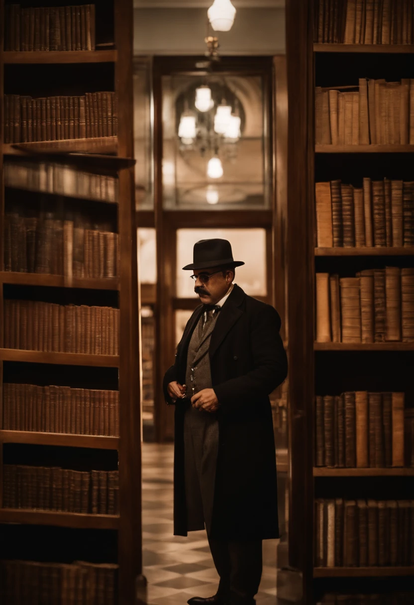 pessoa se concentra no estudo em uma biblioteca