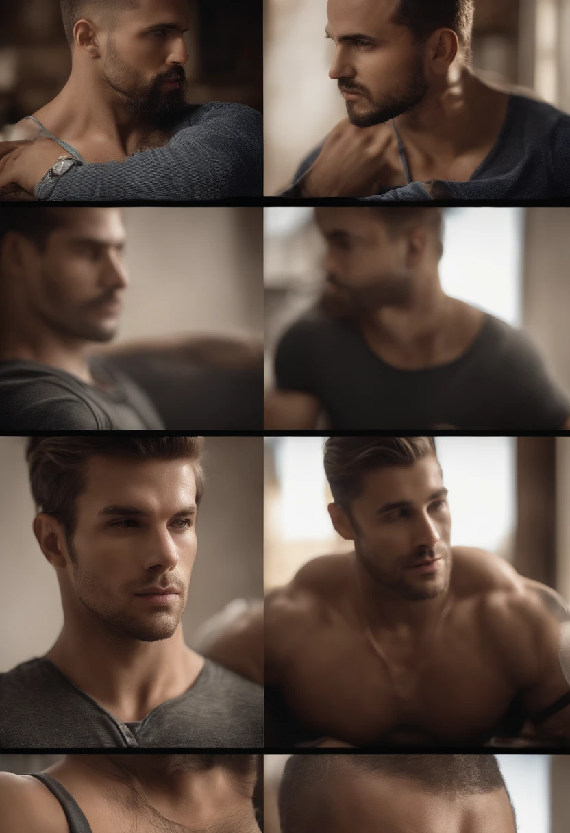 Homem brasileiro bonito, 27 anos, 171 alta, 96 quilos, 1% de gordura, corpo simetricamente musculoso perfeito, peito musculoso, Beautiful oval and symmetrical face, cabelo curto, Head-to-toe open-plan image, sem roupa, em praia deserta, fotografia, obra-prima, realista, Realismo, renderizado, Alto contraste, digital art photographyrealistic trend in Artstation 8k HD high definition detailed realistic, detalhado, textura da pele, hiper detalhado, textura de pele realista, armadura, melhor qualidade, Ultra alto nada, (fotografiarrealista: 1.4), alta resolução, detalhado, fotografia crua, sharp re, by Lee Jeffries Nikon D850 film Stock Photography 4 Kodak Portra 400 camera F1.6 lentes: cores ricas, textura hiper realista, UnrealEngine, Dramatic texture, Trend in Artstation Cinestill 800.