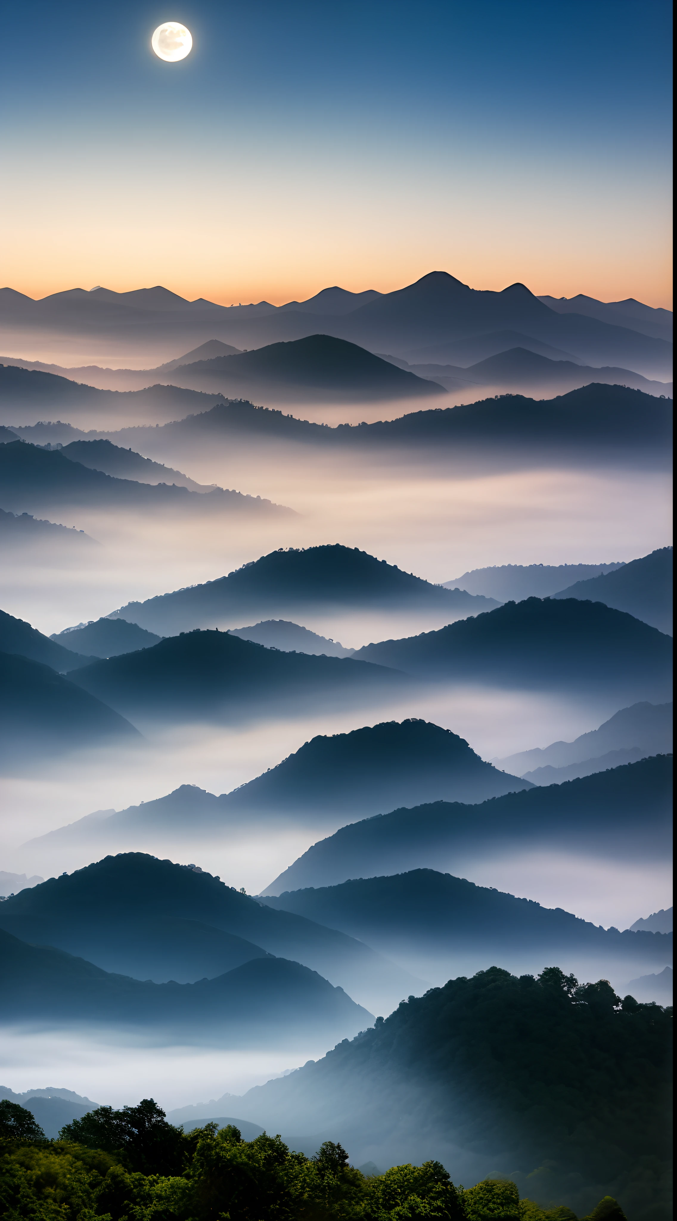 There is a picture of a mountain with sky background, alien breathtaking landscape, Glowing clouds, stunning alien landscape, alien mountains, Beautiful alien landscape, Floating mountains, 2023 4K, The hot mist is intricate, amazing alien landscape, epic stunning atmosphere, glowing swirling mist, heavenly landscape, beams of light from sky, author:Liang Kai, The moonlight is dazzling