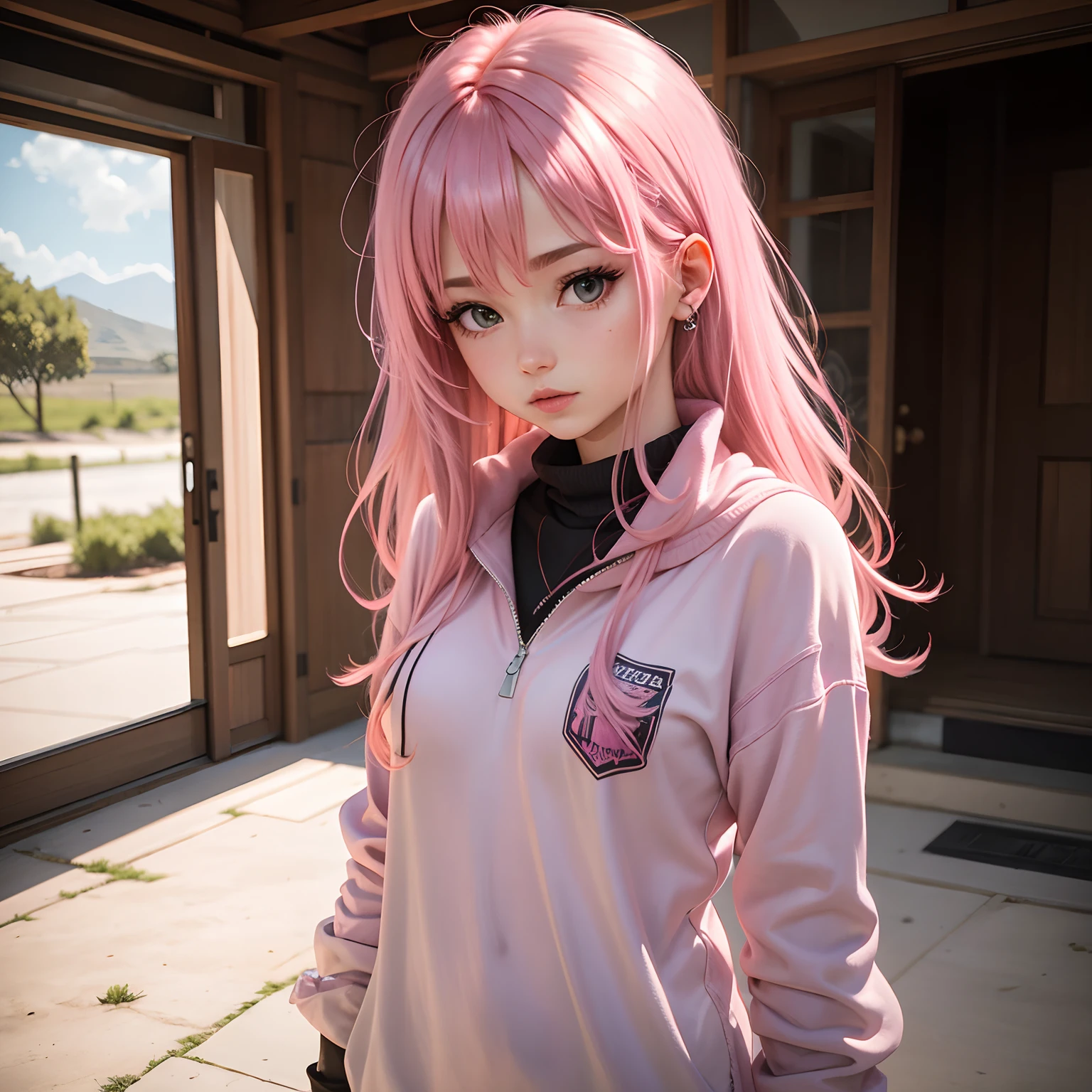 Pink-haired girl