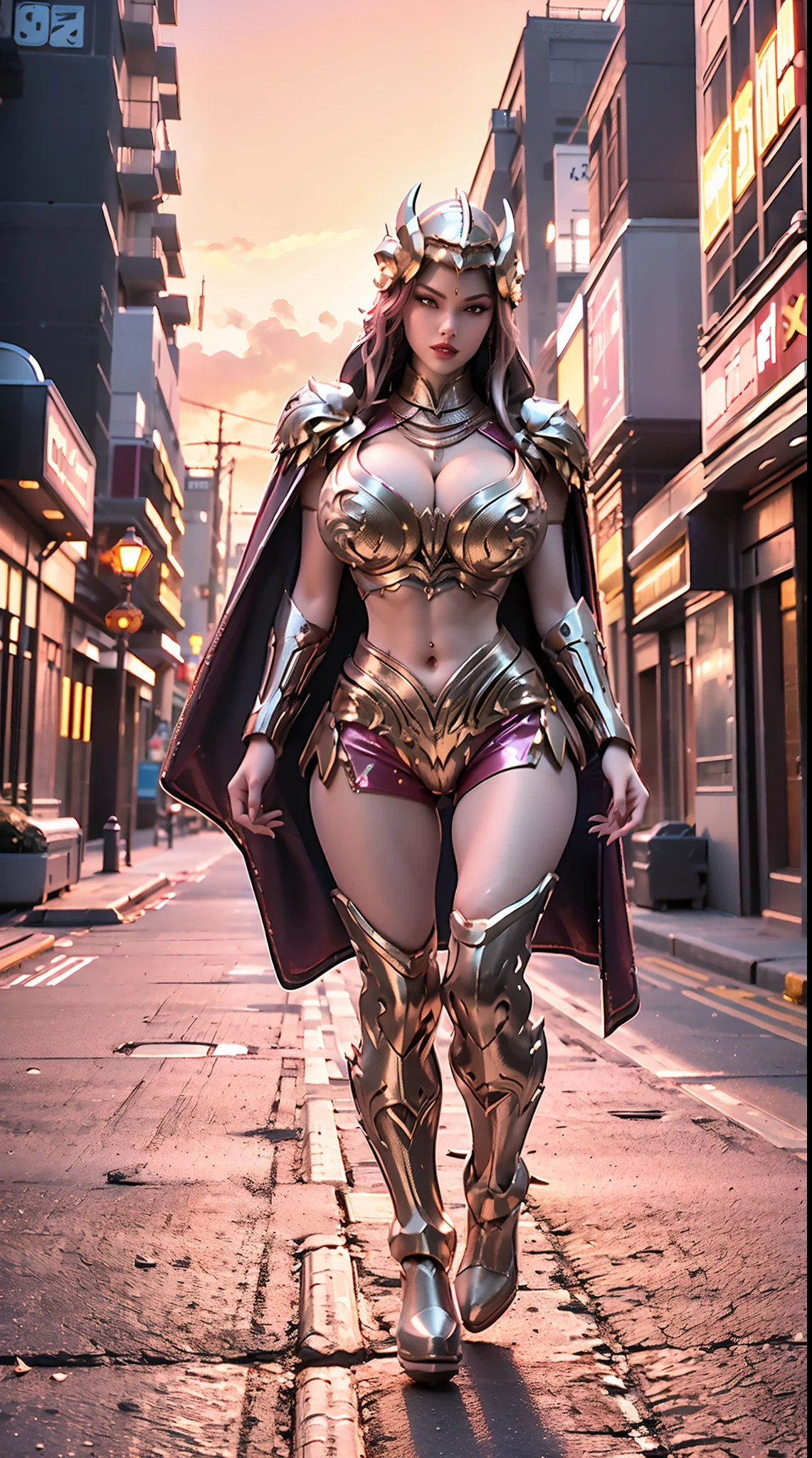 1GIRL, SOLO, COQUETTE, (DRAGON QUEEN HELM, NECKLACE), (HUGE FAKE BOOBS:1.3), (STREET CITY BACKGROUND), (FUTURISTIC ICE PHOENIX MECHA CROP TOP, ROYAL CAPE, CLEAVAGE:1.2), (SKINTIGHT YOGA HOTPANTS, HIGH HEELS:1.2), (PERFECT BODY, FULL BODY VIEW:1.5), (LOOKING AT VIEWER), (WALKING DOWN:1.2), MUSCLE ABS:1.3, ULTRA HIGHT DEFINITION, 8K, 1080P.