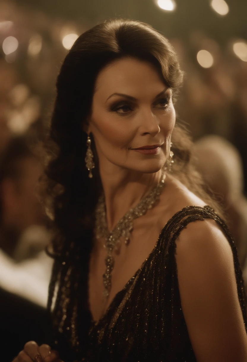 1980 photo of Crystal Gayle singing on stage