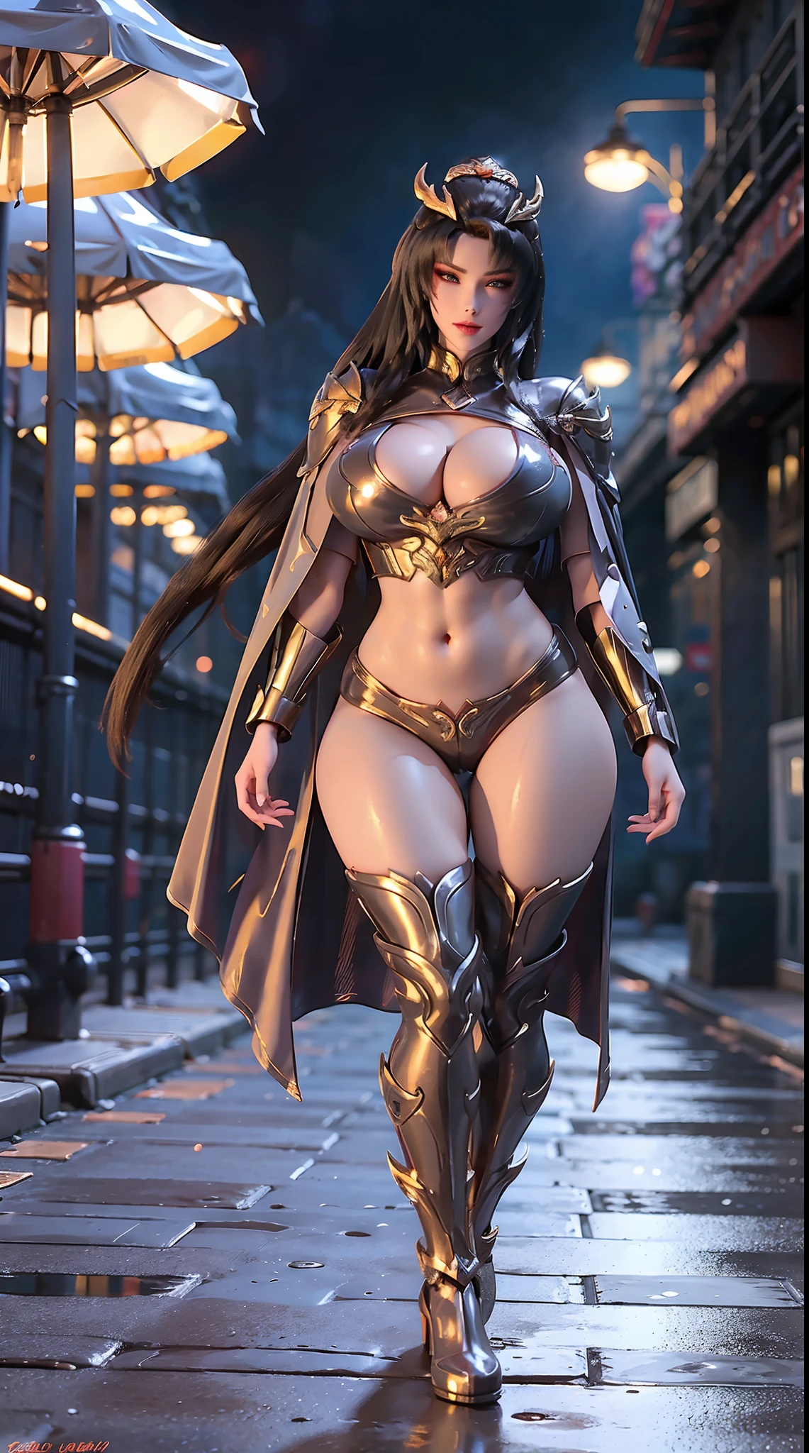 1GIRL, SOLO, COQUETTE, (dragon queen helm), (WET HUGE FAKE BOOBS:1.3), (STREET CITY BACKGROUND), (FUTURISTIC DRAGON MECHA CROP TOP, ROYAL CAPE, CLEAVAGE:1.2), (SKINTIGHT YOGA HOTPANTS, HIGH HEELS:1.2), (PERFECT BODY, FULL BODY VIEW:1.5), (LOOKING AT VIEWER), (WALKING DOWN:1.2), MUSCLE ABS:1.3, ULTRA HIGHT DEFINITION, 8K, 1080P.