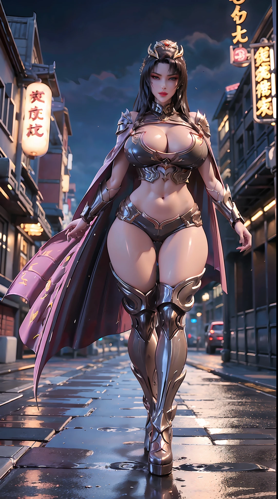 1GIRL, SOLO, COQUETTE, (dragon queen helm), (WET HUGE FAKE BOOBS:1.3), (STREET CITY BACKGROUND), (FUTURISTIC DRAGON MECHA CROP TOP, ROYAL CAPE, CLEAVAGE:1.2), (SKINTIGHT YOGA HOTPANTS, HIGH HEELS:1.2), (PERFECT BODY, FULL BODY VIEW:1.5), (LOOKING AT VIEWER), (WALKING DOWN:1.2), MUSCLE ABS:1.3, ULTRA HIGHT DEFINITION, 8K, 1080P.