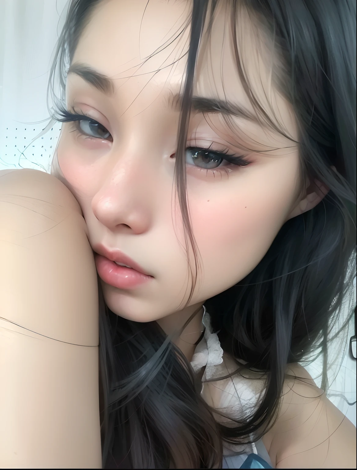 Fotos realistas de (1 estrela coreana FoFa) shoulder-length hair, Maquiagem Fina, medium breasts size, vestindo casaco, na neve, clear facial features, 8k high resolution, Crisp and realistic details.de Fora, eye level shot, F/4.0, 135 mm, FujiFilm, ArteFatos JPEG, Pontilhamento, UHD, master part