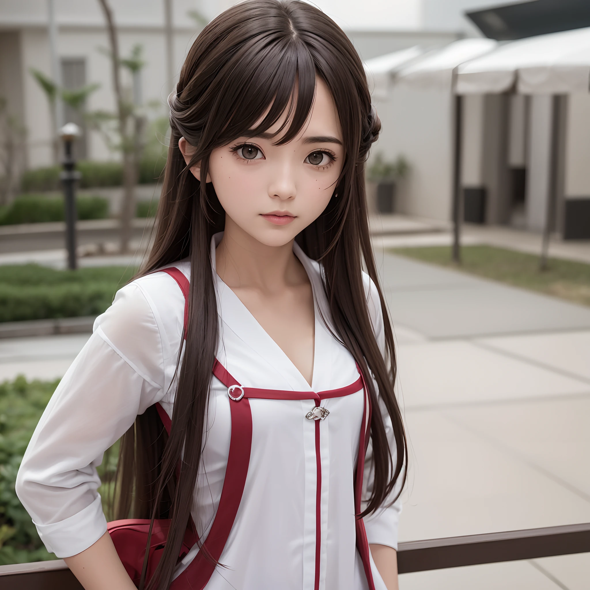 1girl, Ryuujou (Kancolle), sozinho, brown hair, Caudas duplas, olhos castanhos, Main screen, Magatama, boca aberta, aeronave, sorrir, plane, fundo branco, roupas japonesas, fundo simples, Kariginu, parte superior do corpo, cabelos longos, melhor qualidade e melhores efeitos, melhores sombras, better lighting, 8k ultra hd |, super realistic