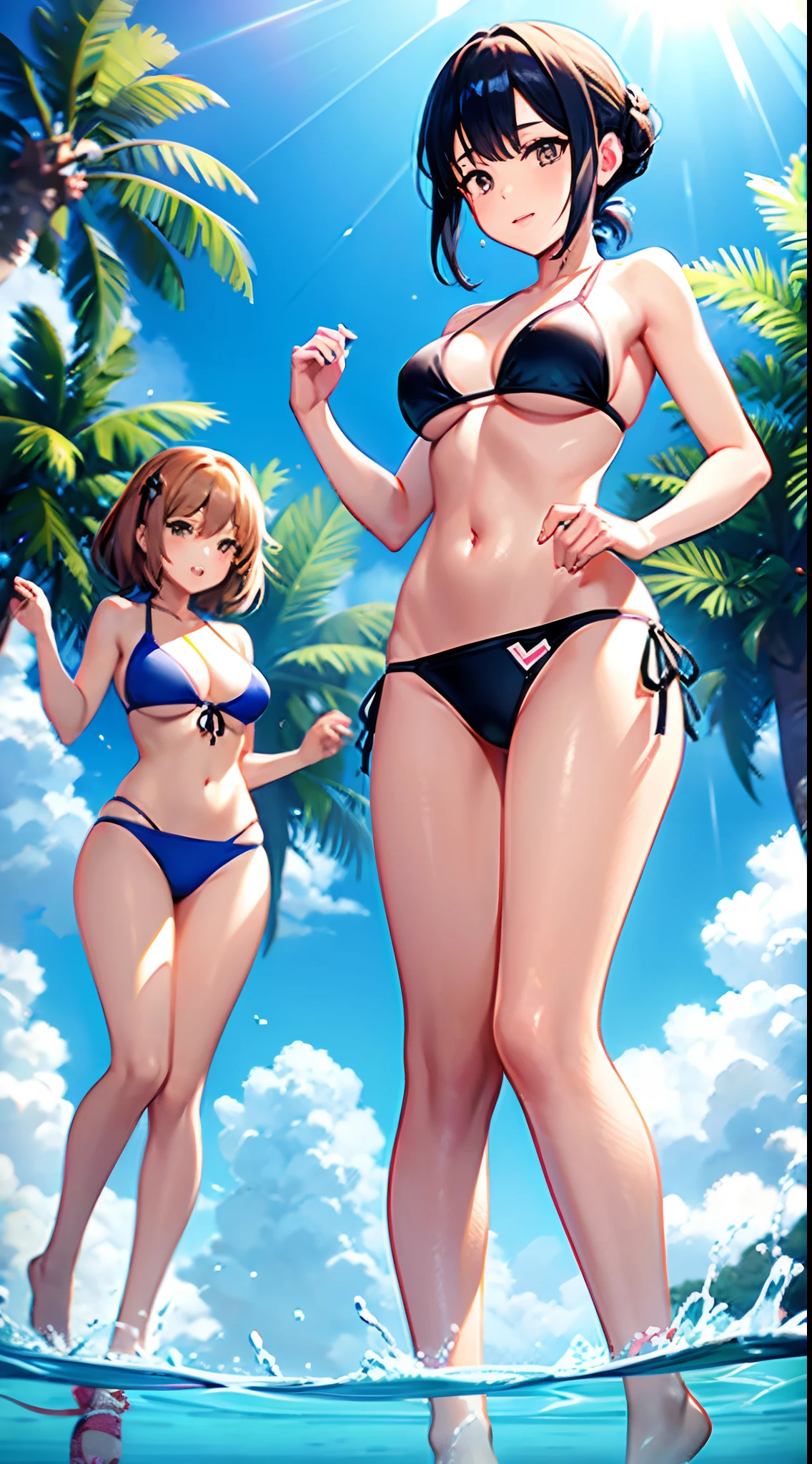 8 girls,Bikini swimsuit,synchronized swimming