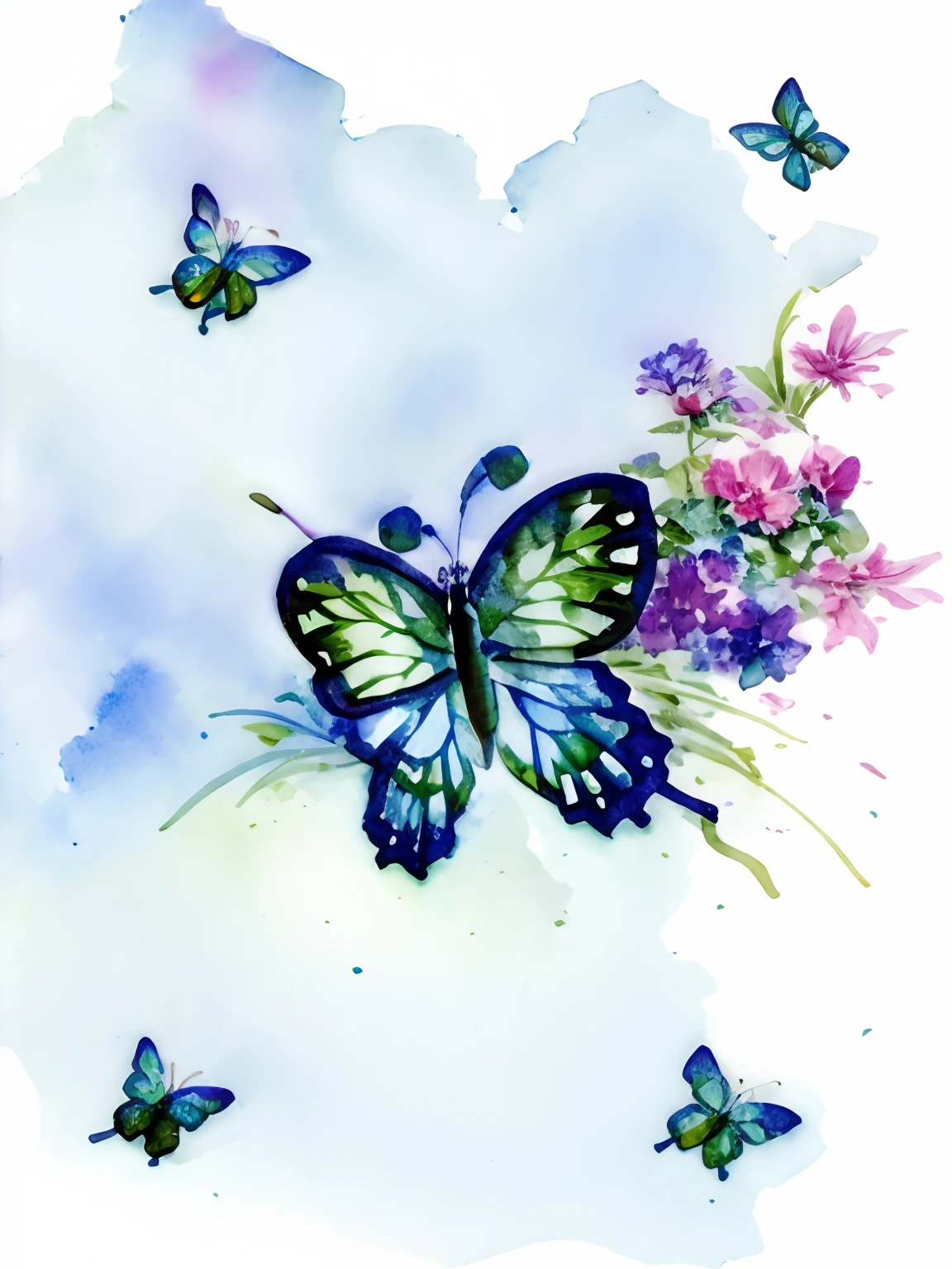 A butterfly,the watercolor style,HD exquisite