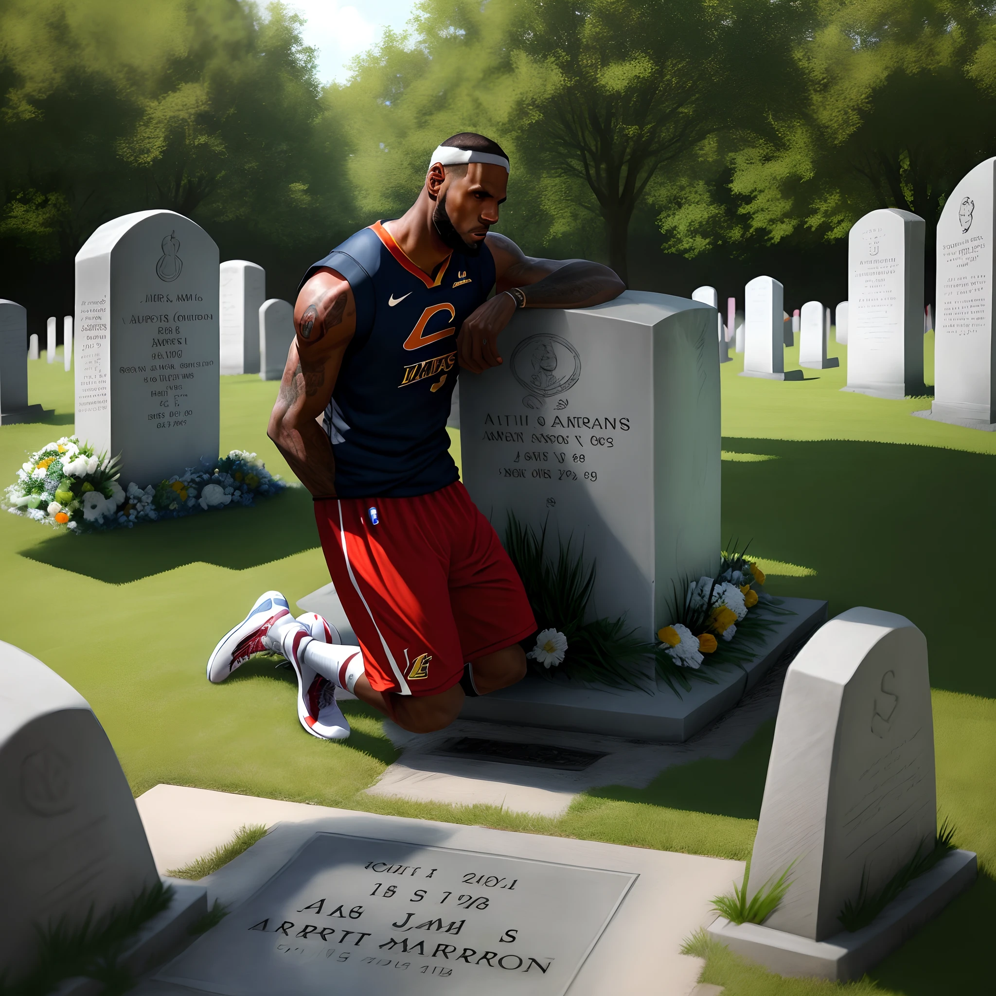 Lebron james at arthur morgans grave