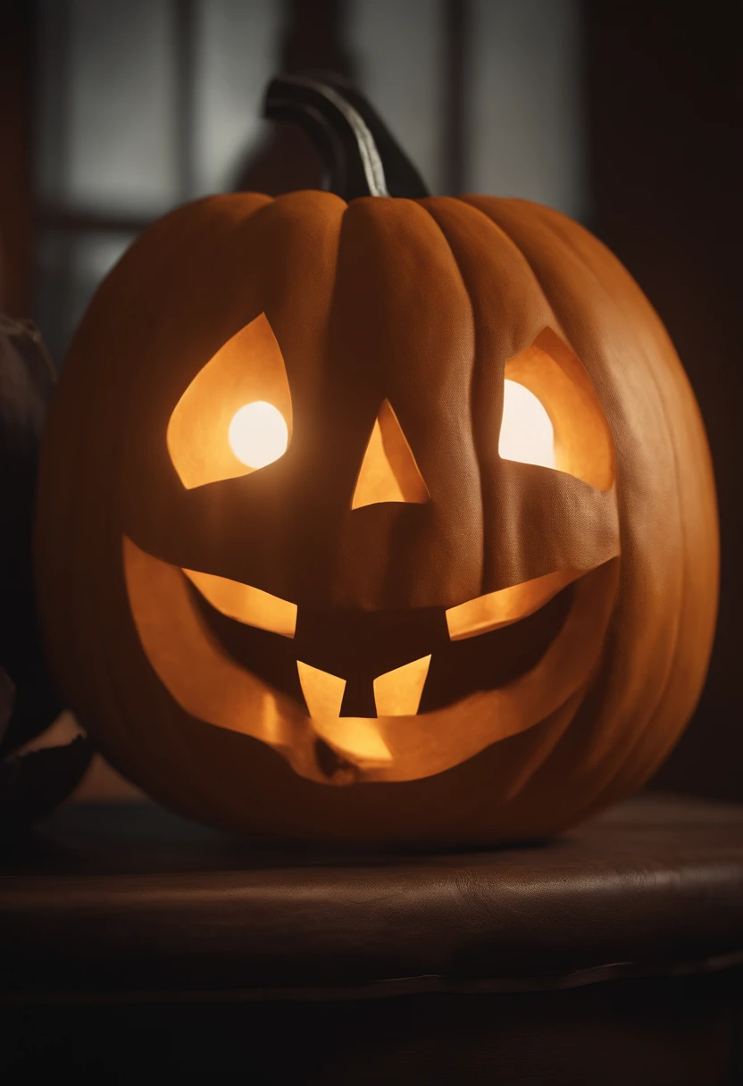 A big Halloween pumpkin,Center composition,(tmasterpiece,Best quality:1.2),the best lights,The best shadow,Render the background, stylized 3d render