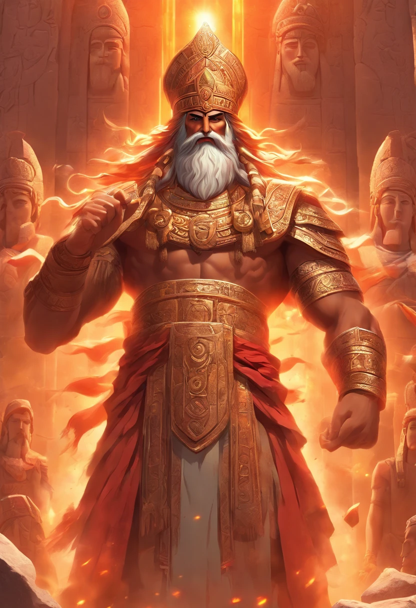 (((Hittite God))) best quality, ultra-high resolution, 4K detailed CG, master piece,Hittite God, ,Hittite clothing,Hittite mythology,((standing pose)) , Hittite image, aesthetic, centered on screen
