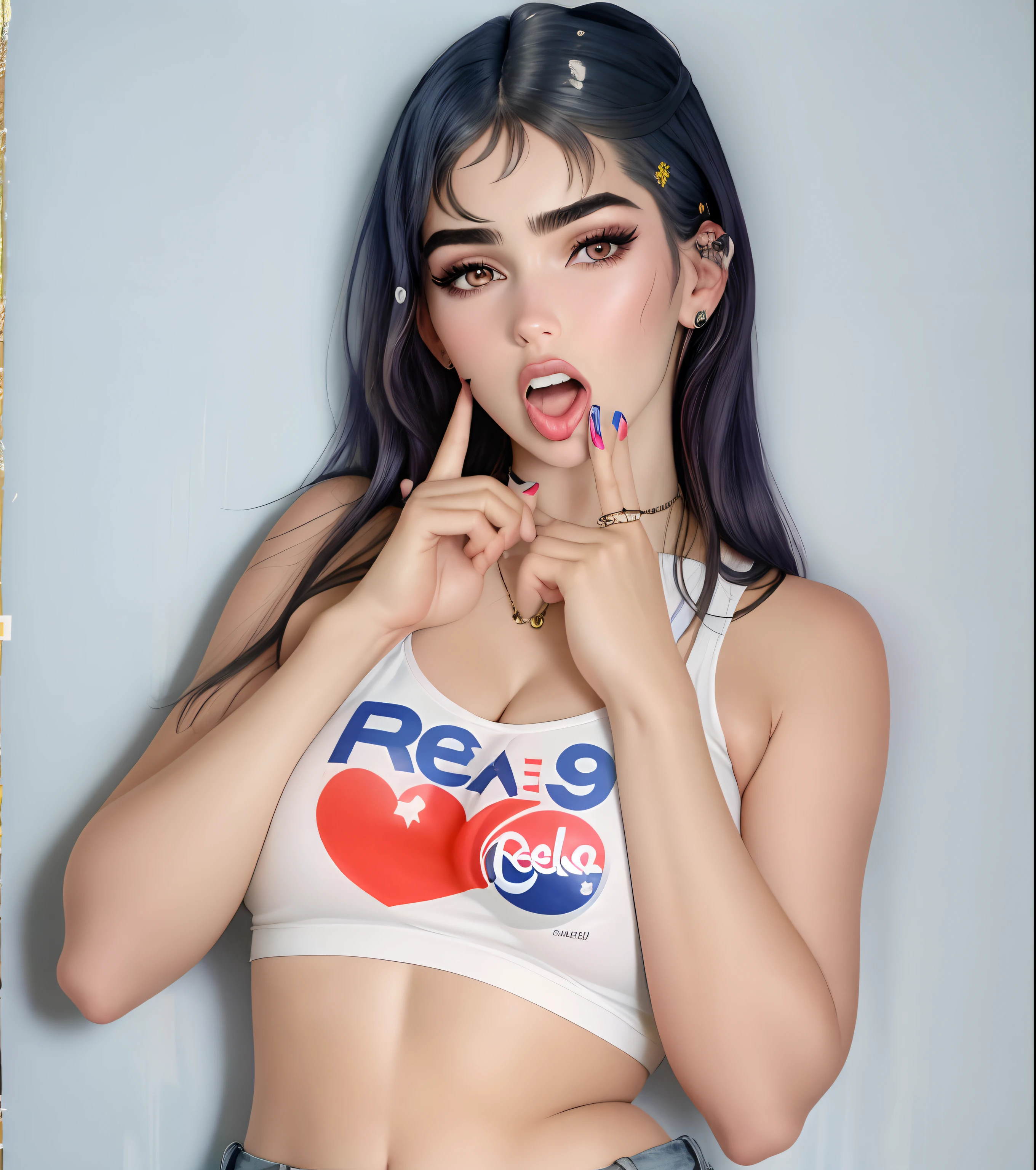 (((arale )))8k,(((from dr slump)))cabello morado(((usa su gorra con alas y lentes)))(((Amazing tits)))caliente, hermosa,((Hornie)),(((viste playera)))((tiene tetas perfectas)))8k, hiperrealista todo como un motor irreal trazado de rayos render ((estilo humano hiperealista)),(((Empty dark background))). hiperrealista todo como un motor irreal trazado de rayos render estilo humano realista ,(((Empty dark background)))., Suavemente iluminado, Intimo exquisito detalle, foco nítido, intrincadamente detallado, rewarded photography, small-catchlight, bajo contraste, alta nitidez, facial-symmetry, profundidad de campo, cinematic background, Renderizado del motor irreal, Imagen central, dream-like, Suavemente iluminado, intimo, imagen de cuerpo completo ,cuerpo completo,((tetona)),((piernas torneadas)) perfect ass ecchi, hdri