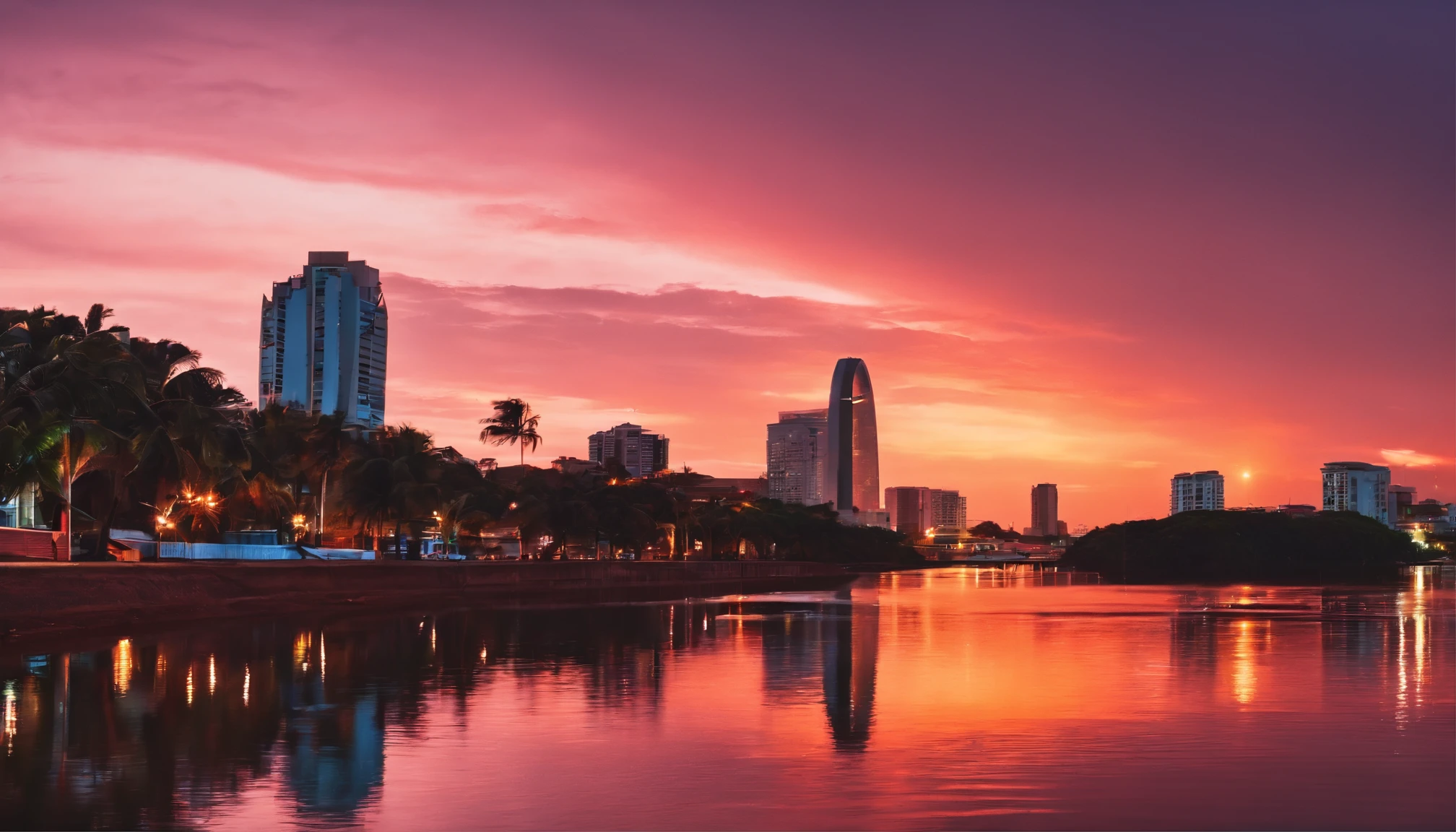 Cidade, St. Louis, Maranhao, Brasil, aspecto Retrowave.