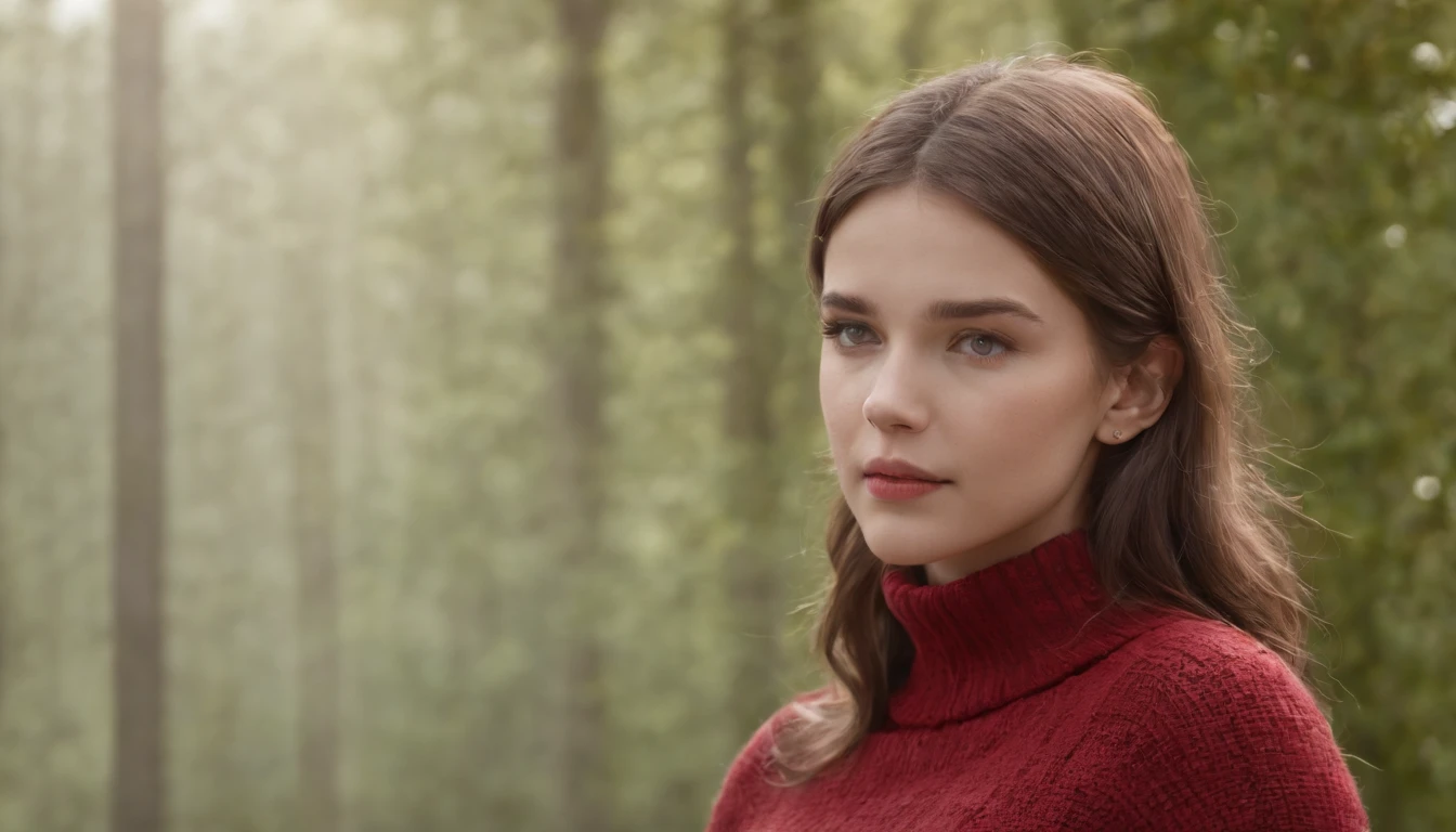 Girl 15 years old, red sweater dress, Cuello, Ribbed sweater, Botas altas para muslos, pantimedias negras, cuerpo completo, La mejor calidad, Obra maestra, ultra-high-resolution, (fotorrealista:1.4), ((1girl, pecho grande))