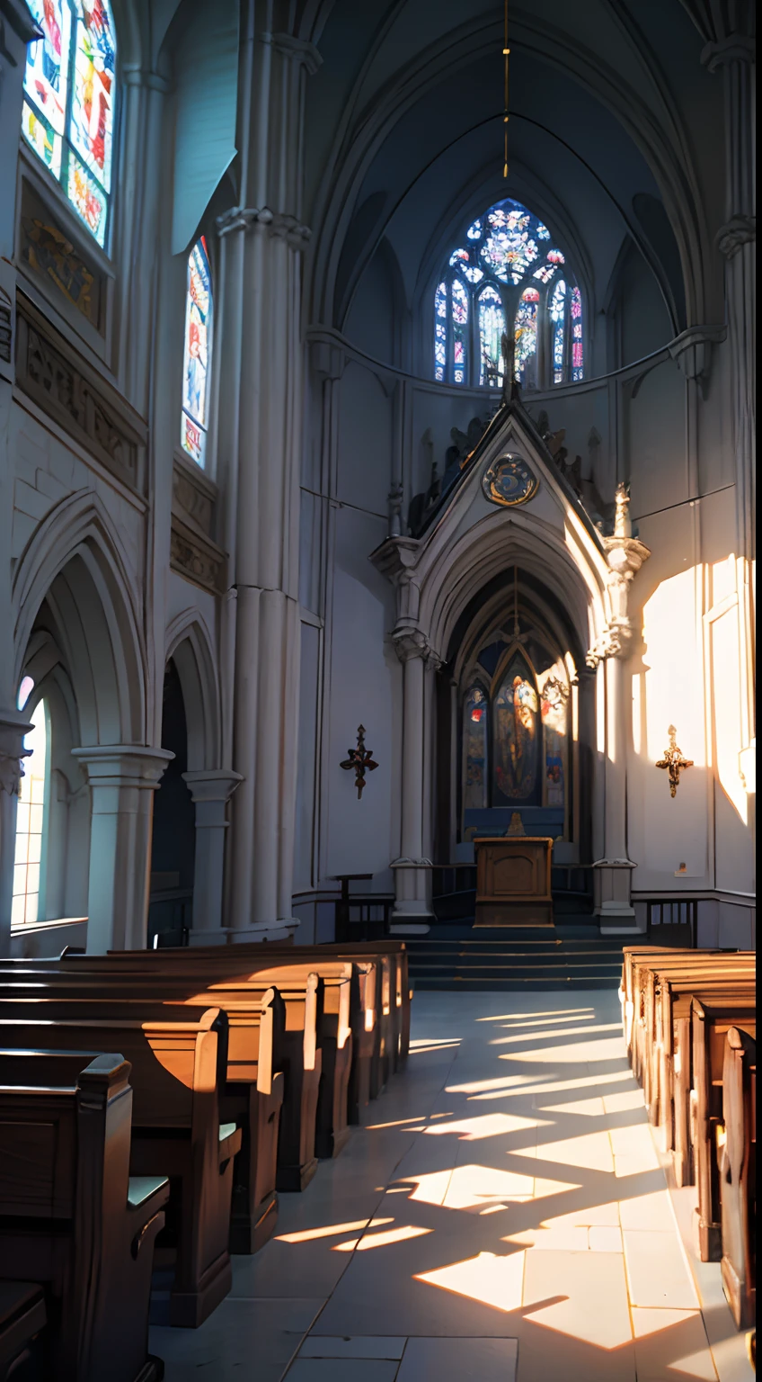 (masterpiece, best quality:1.3), (finely detailed, dramatic lighting:1.2), church, pew, bible,