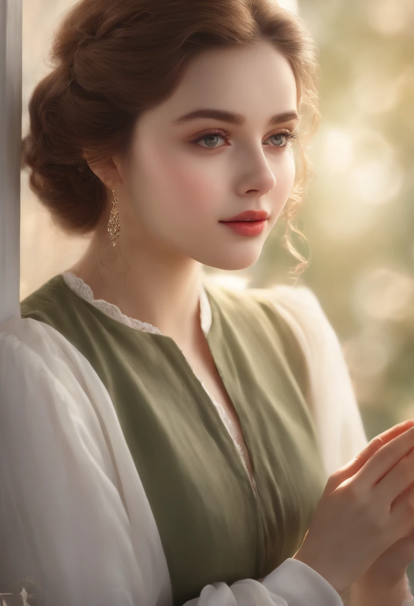 (best quality,4k,8k,highres,masterpiece:1.2),ultra-detailed,(realistic,photorealistic,photo-realistic:1.37),, high school uniform,beautiful detailed eyes,elegant hairstyle,soft and delicate texture,expressive facial expression,emotionally-evocative,vibrant colors,richly painted background,soft and warm lighting,dream-like atmosphere,subtle shadows,perfect composition,artistic rendering,pencil sketch style,soft edges,cinematic lighting,school environment,bokeh,feminine vibes,classical painting details,dynamic composition,empowering visuals,subtle emotions,indoor setting,flyaway hair,school accessories,fresh and innocent vibe,subtle storytelling,subdued colors,serene mood,subtle narrative,homely aesthetic,graceful pose,timeless beauty,paintingsque,charming,authentic,detailed folds and creases on the uniform,serene and ethereal,candid shot of the protagonist,confident and poised posture,dreamy colors,delicate brushwork,textured surfaces on clothing and skin,innocent beauty,delicate lace details,captivating eyes,expression of hope,reflection of inner strength,cherished memories.