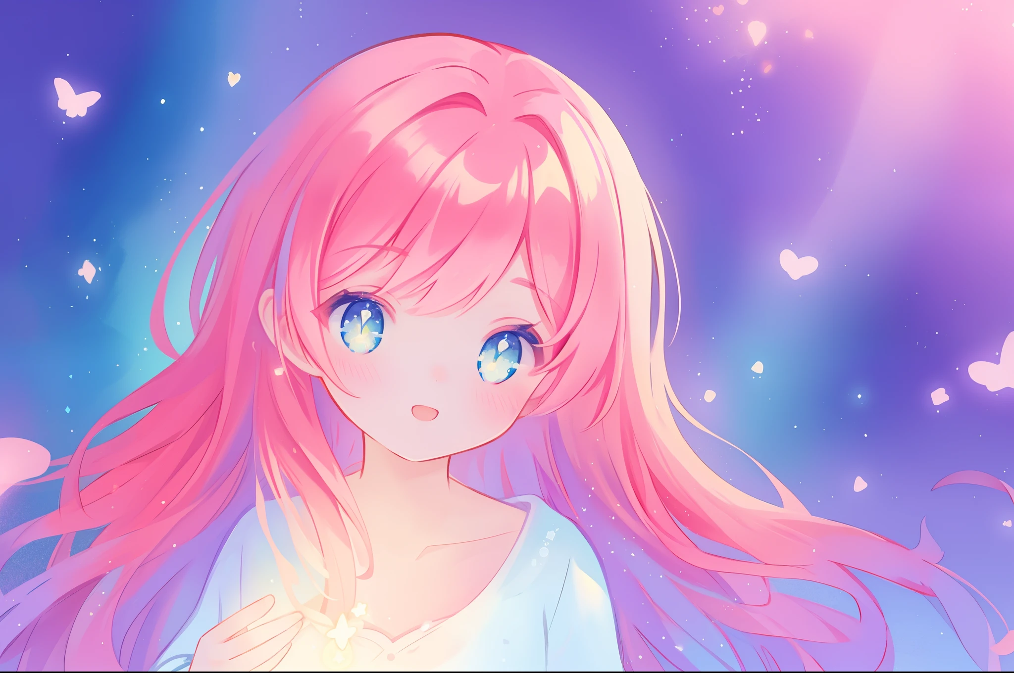 beautiful girl portrait, vibrant pastel colors, (colorful), magical lights, long flowing red hair, inspired by Glen Keane, inspired by Lois van Baarle, disney art style, by Lois van Baarle, glowing aura around her, by Glen Keane, jen bartel, glowing lights! digital painting, flowing glowing hair, glowing flowing hair, beautiful digital illustration, fantasia background, whimsical, magical, fantasy, beautiful face, ((masterpiece, best quality)), intricate details, highly detailed, sharp focus, 8k resolution, sparkling detailed eyes, liquid watercolor, golden ratio, flowers in her hair