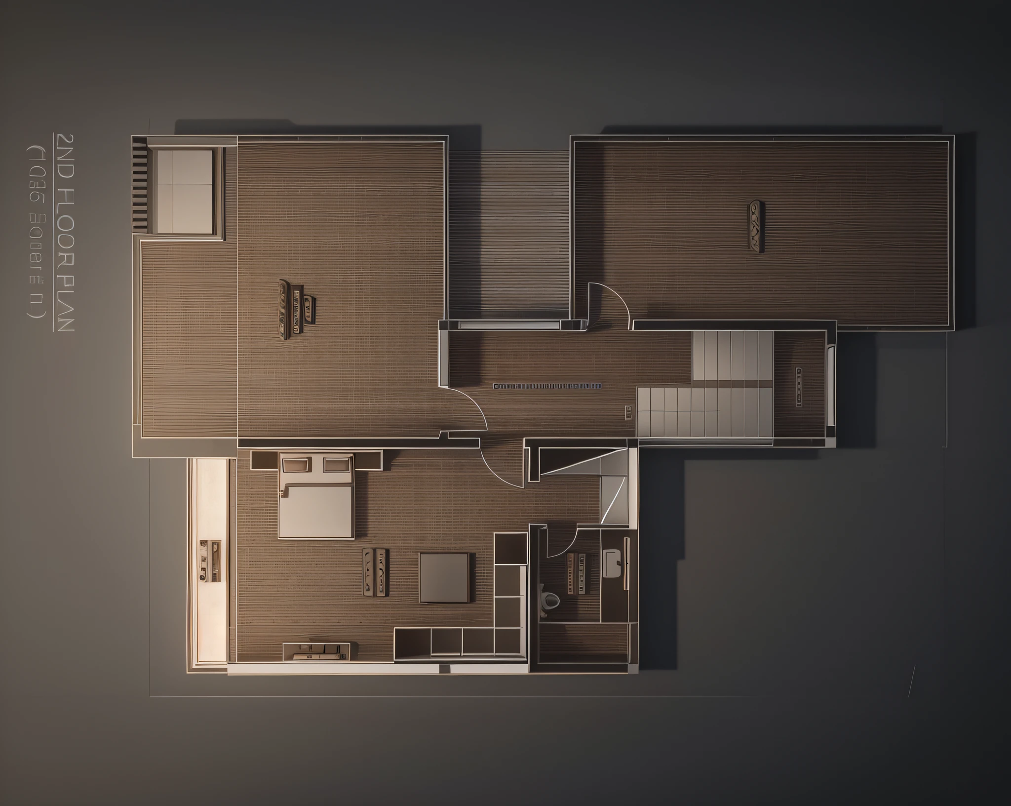 photo realistic, hd high res ultra high quality top view plan 3d modern villa,bed,bath,terrace,roof,banquette area,interior tiles, auto cad floor plan drawing, perfect composition, beautiful detailed intricate insanely detailed octane render trending on artstation, 8 k artistic photography, photo realistic concept art, soft natural volumetric cinematic perfect light, chiaroscuro, award - winning photograph, masterpiece, 2d rendering, top view plan,realistic,hyper realistic,intricate detals,hd details,128k,