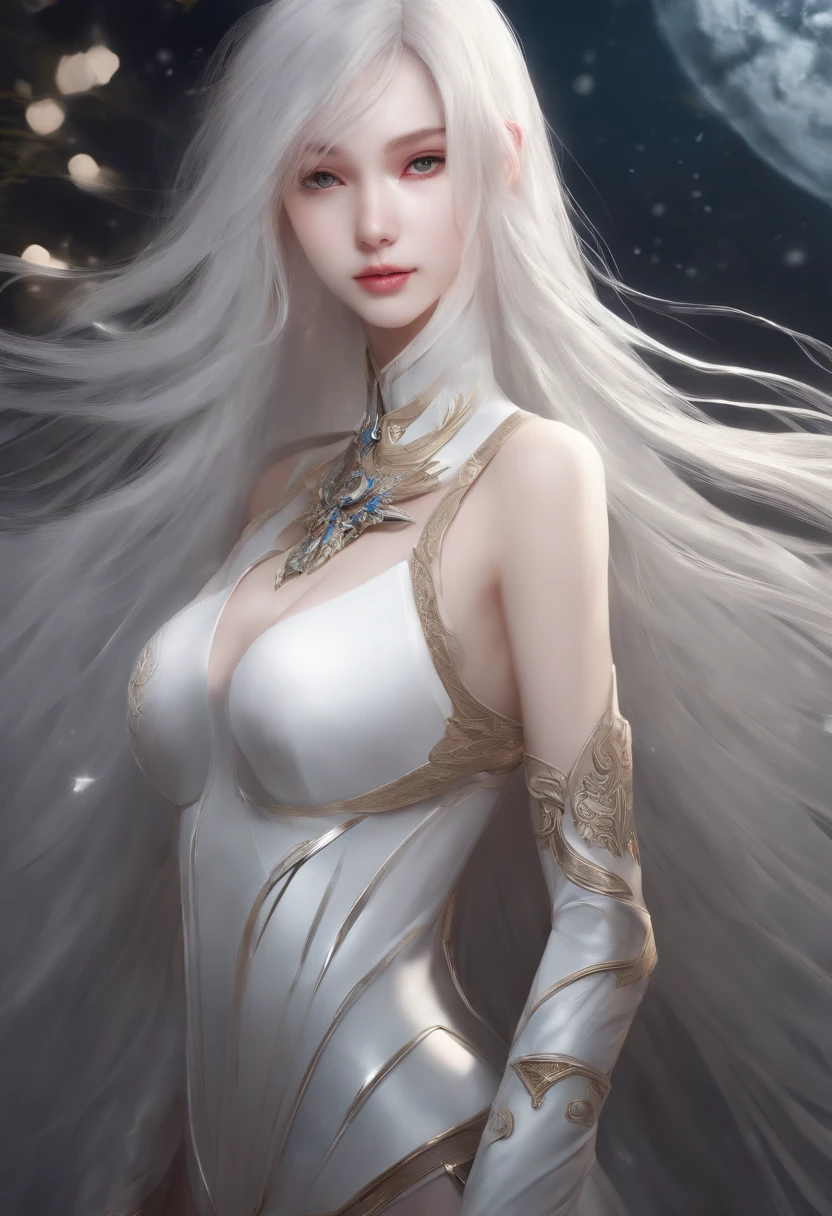 Close-up of a white-haired woman, beautiful figure painting, Guwiz, Guwiz style artwork, white-haired god, Yang J, epic exquisite character art, amazing character art, Fan Qi, Wu Jun Shifan, Gu Wiz in Pixiv Art Station