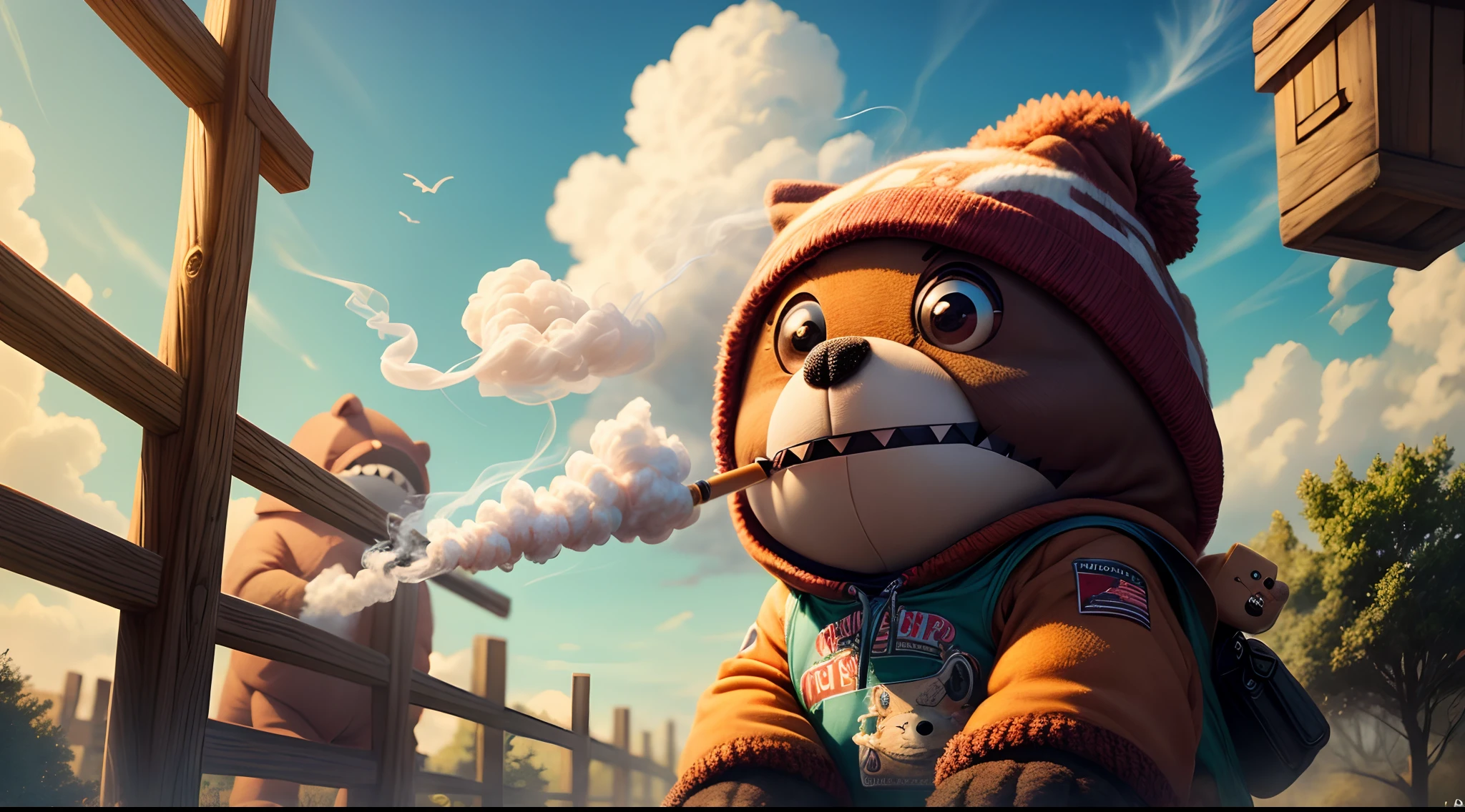 domo smoking weed