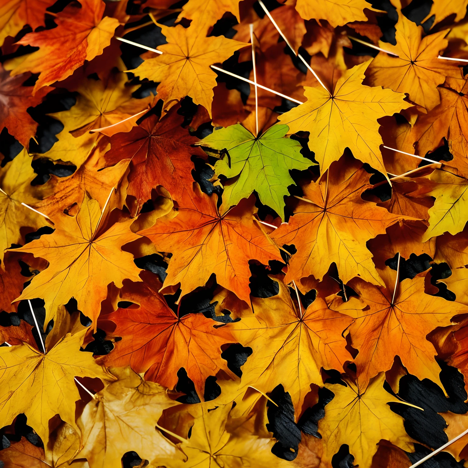 finest image, detailed and delicate depiction, Maple syrup overflowing from a faucet attached to a maple tree, pancake, Maple leaf, autumn leaves
